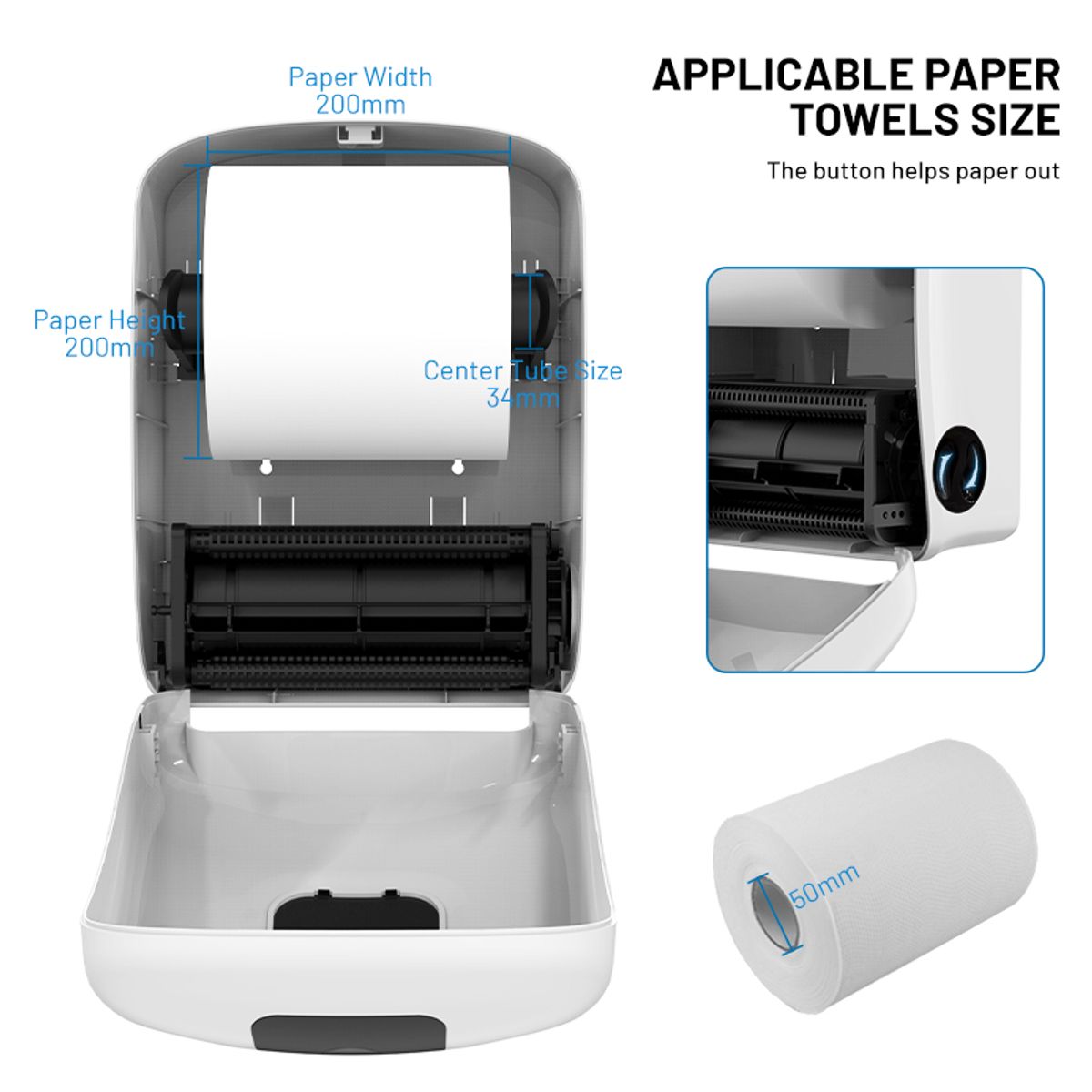 EXORIAM - Dispensador De Papel Toalla Autocorte Profesional
