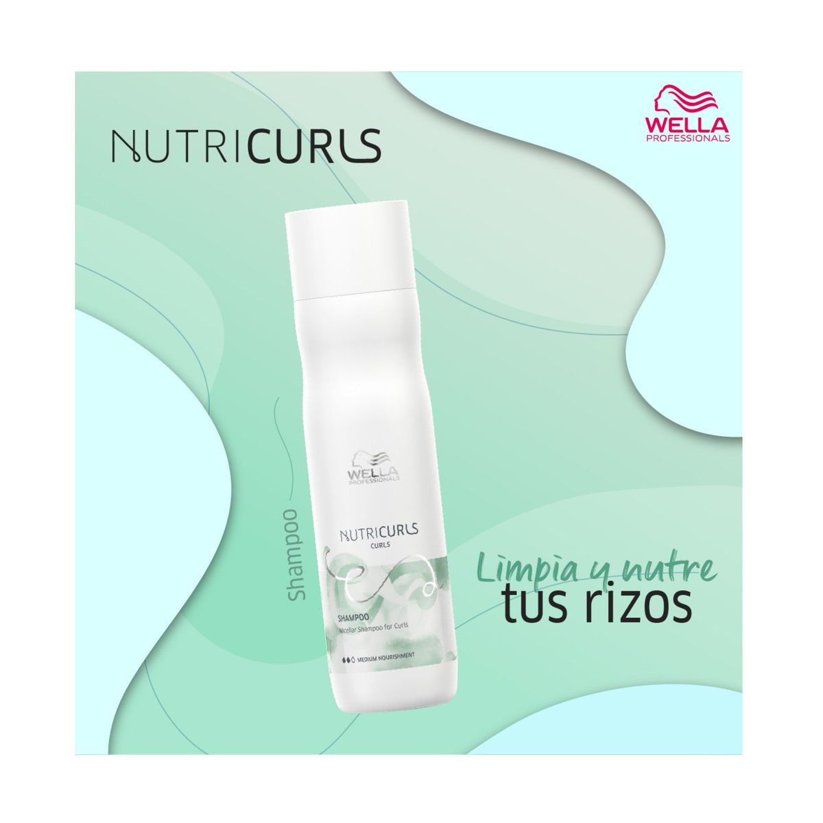 WELLA - Shampoo Curls para Rizos Wella Nutricurls 250ml