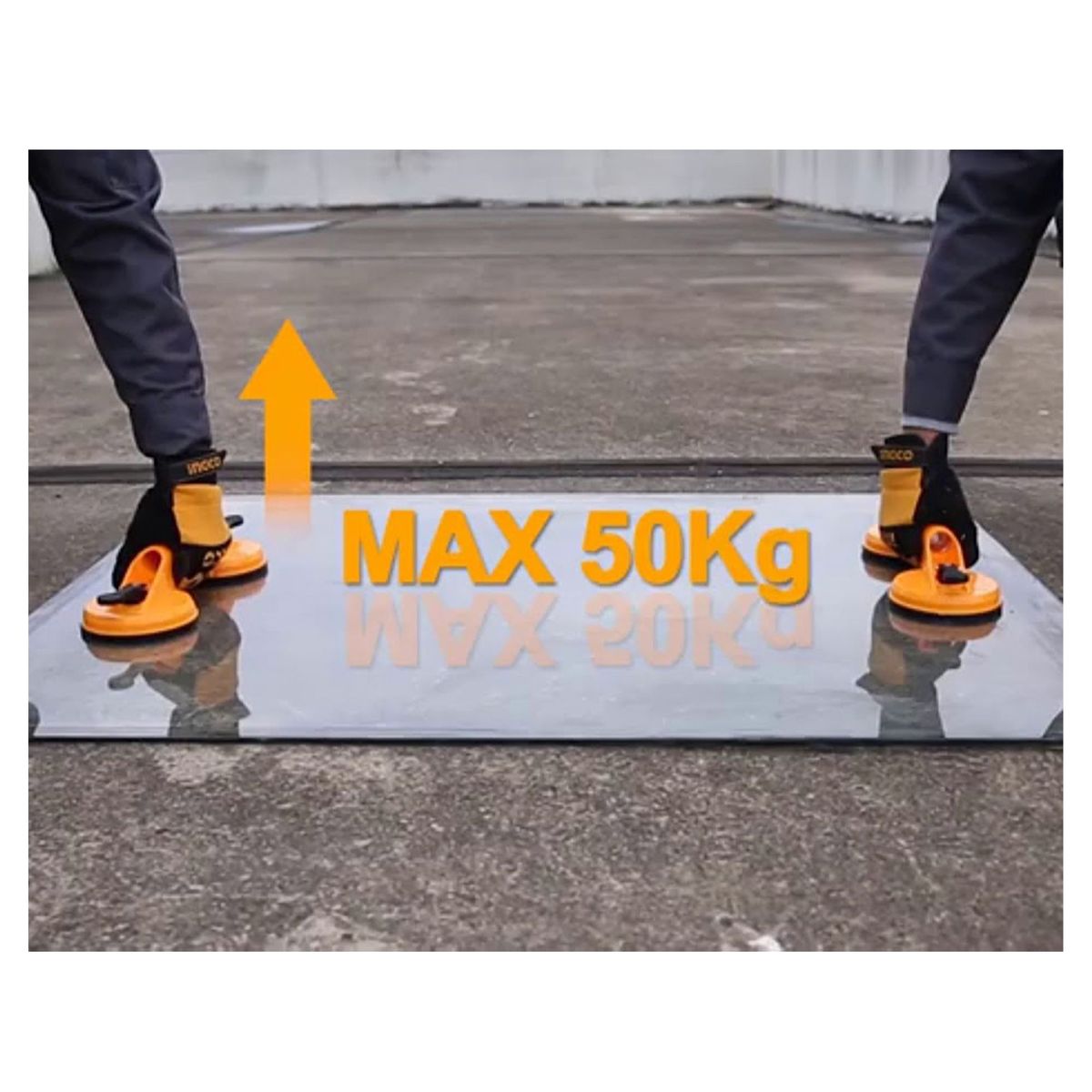 INGCO TOOLS - VENTOSA SOPAPA DOBLE PARA VIDRIO 50K INDUSTRIAL INGCO - HSU025001