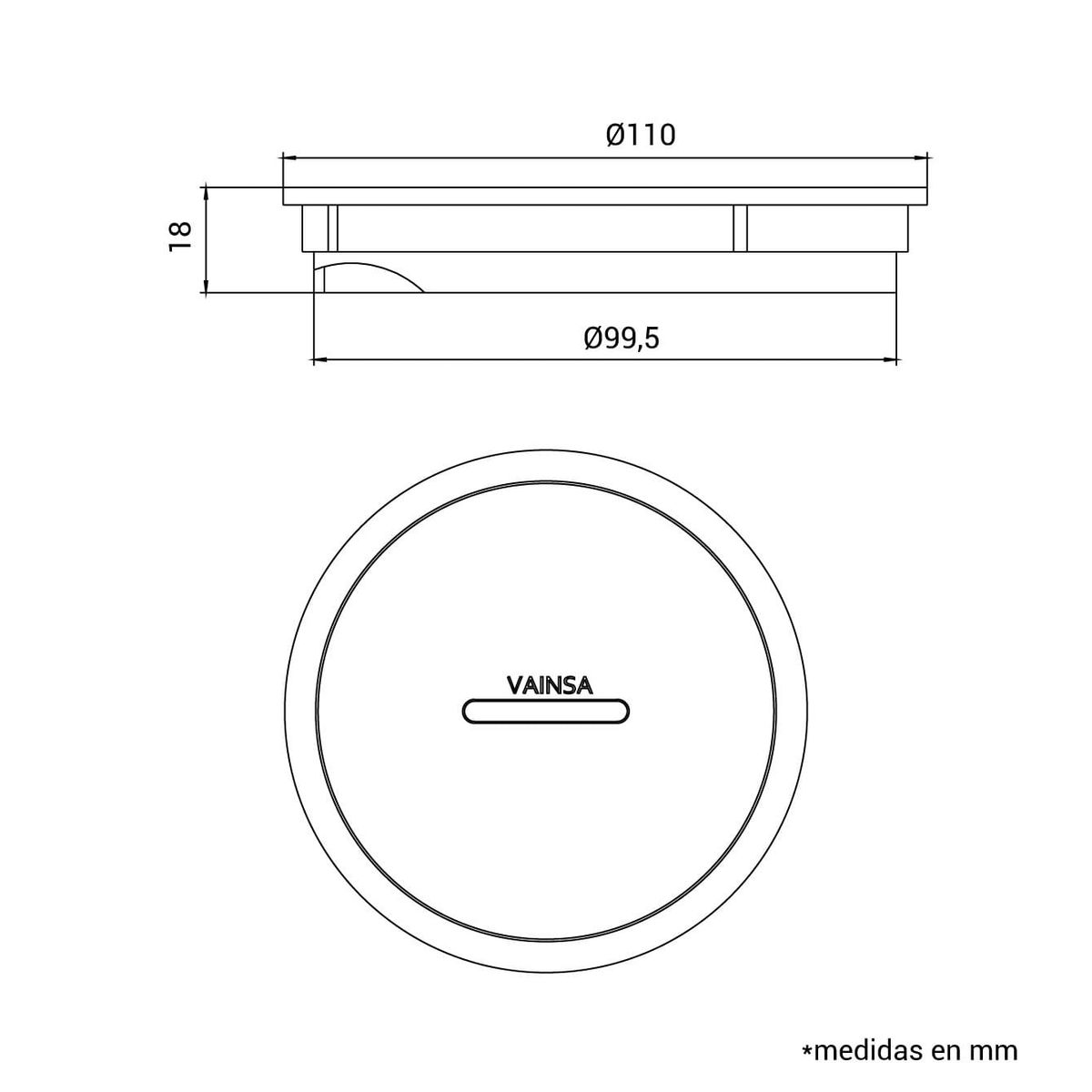 VAINSA - Registro 4" redondo acero inox Vainsa
