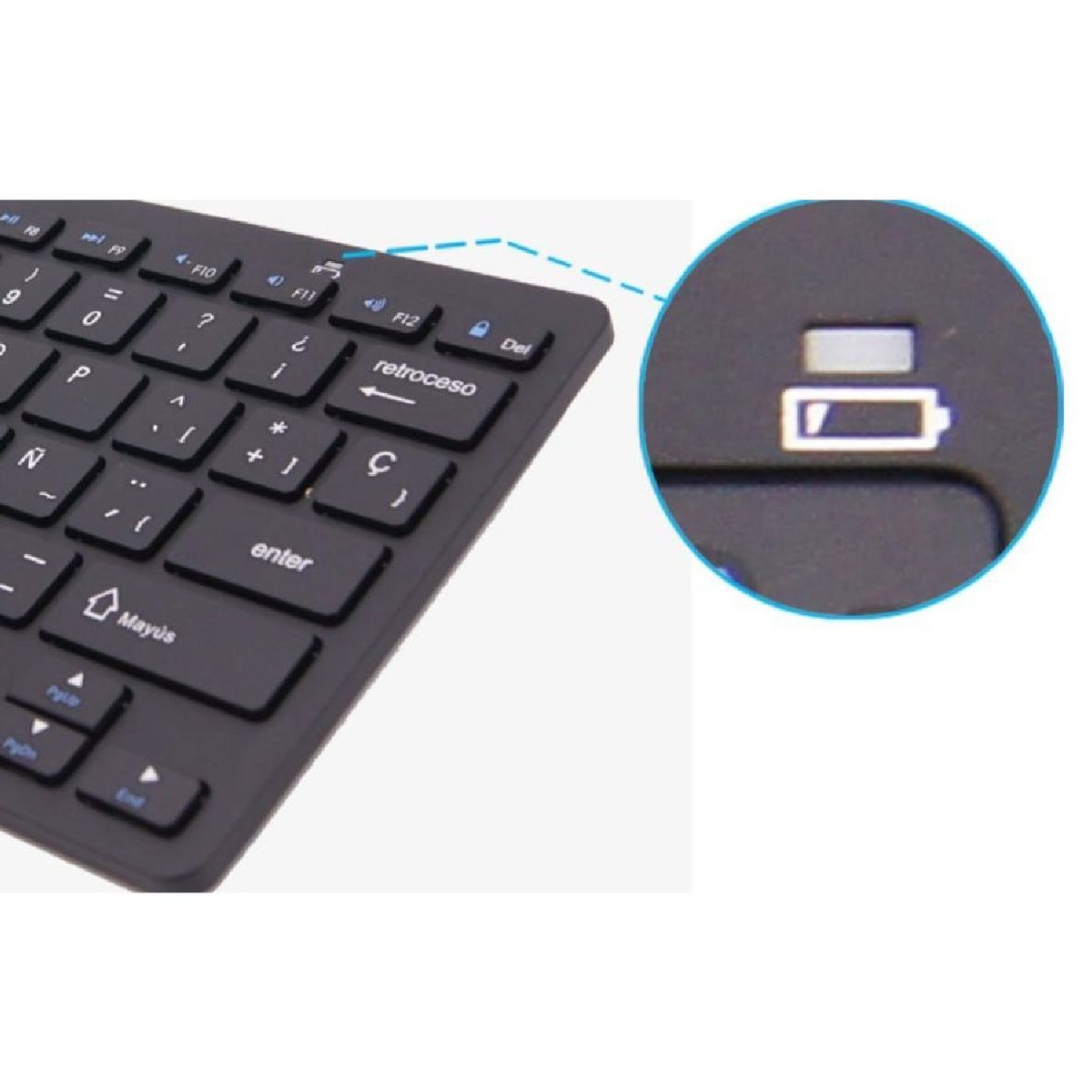 MUNAIQUI - Teclado bluetooth Munaiqui para dispositivos color negro