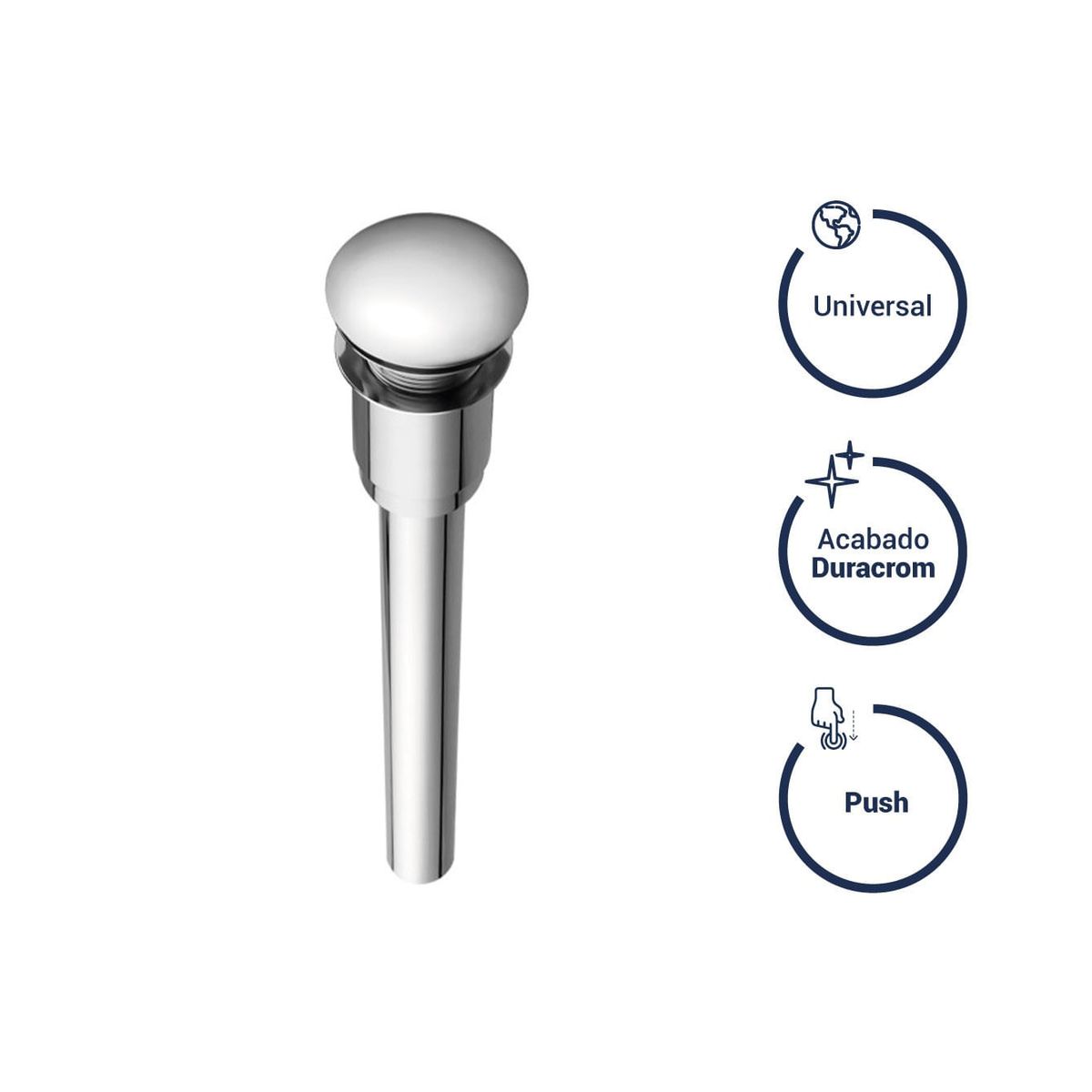 VAINSA - Desagüe de lavatorio tipo push universal Vainsa