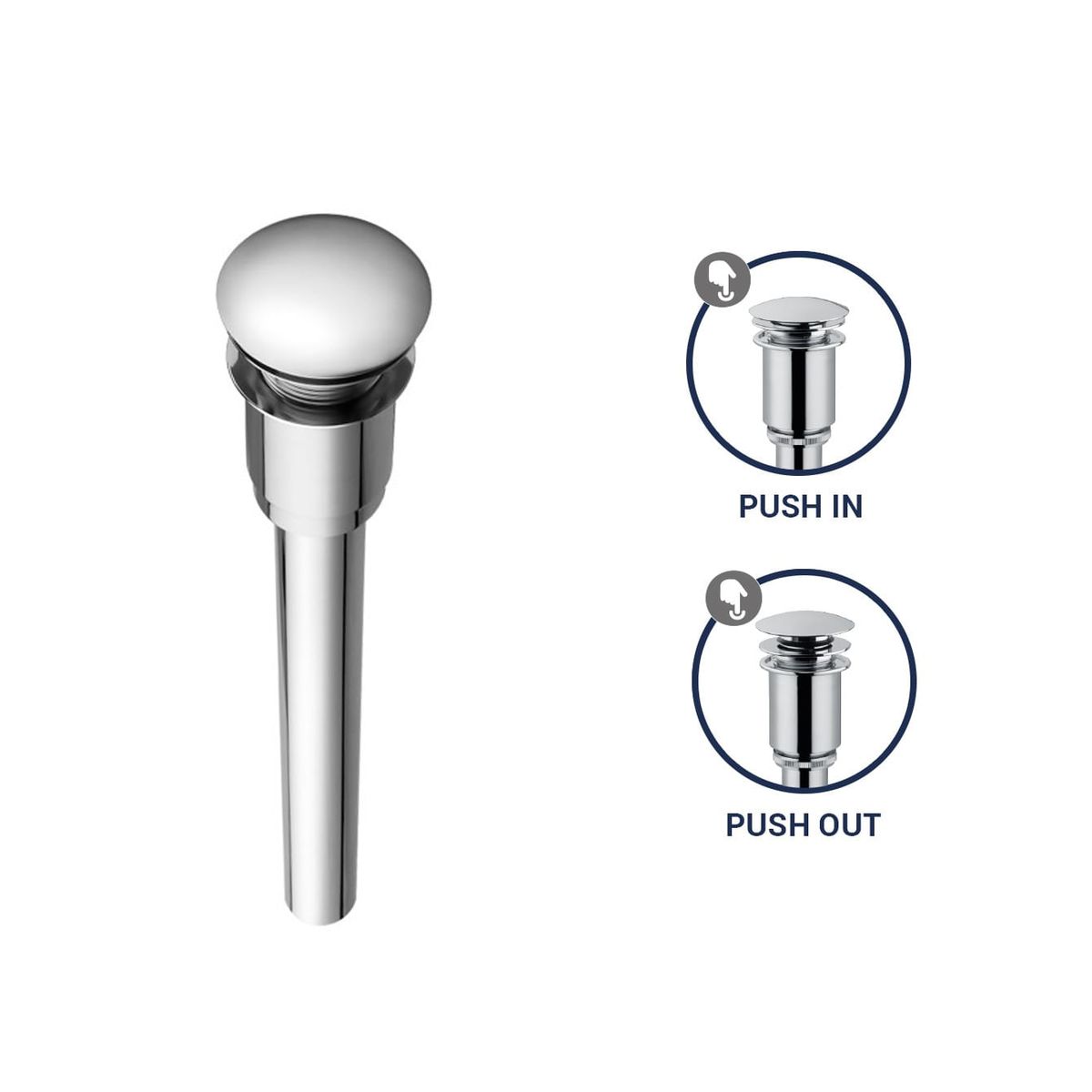 VAINSA - Desagüe de lavatorio tipo push universal Vainsa