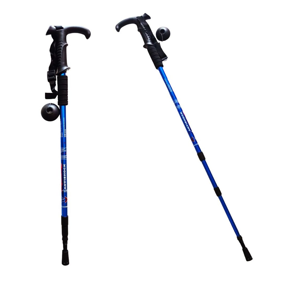 GENERICO - Bastón Trekking Mango L Con Roseta Viaje Montañas Azul