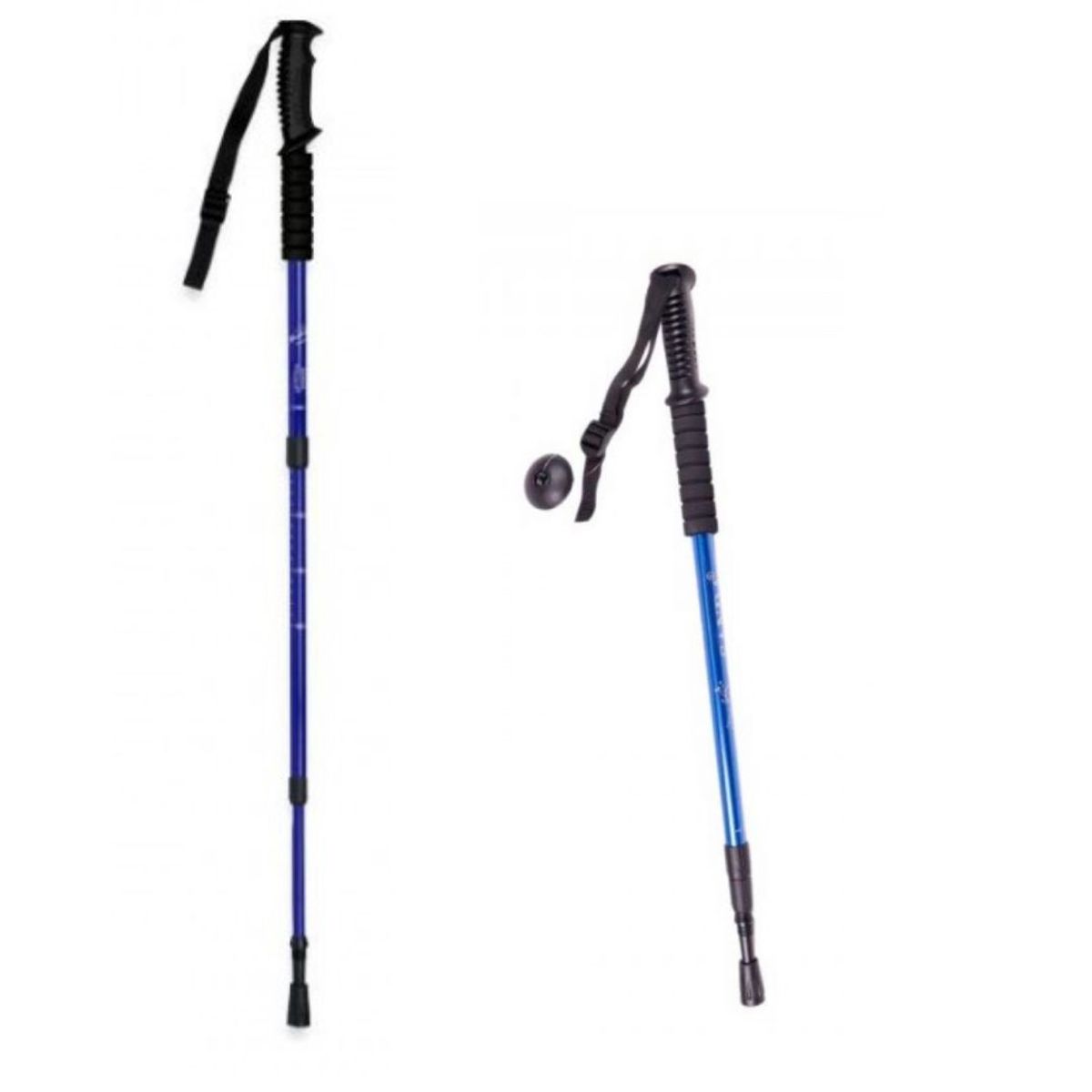 GENERICO - Bastón Trekking Mango Recto Viaje Montañas Con Brújula Azul