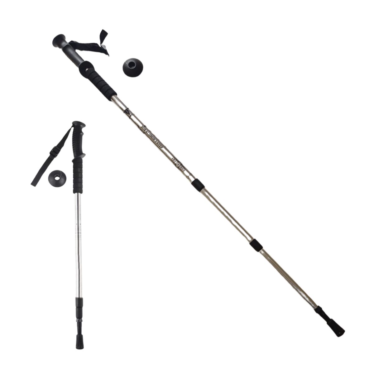 GENERICO - Bastón Trekking Mango Recto Viaje Con Brújula Plateado