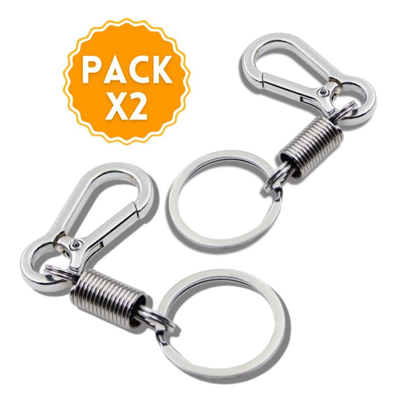 GENERICO - Gancho Llavero Mosquetón Con Resorte De Acero Inoxidable 6cm