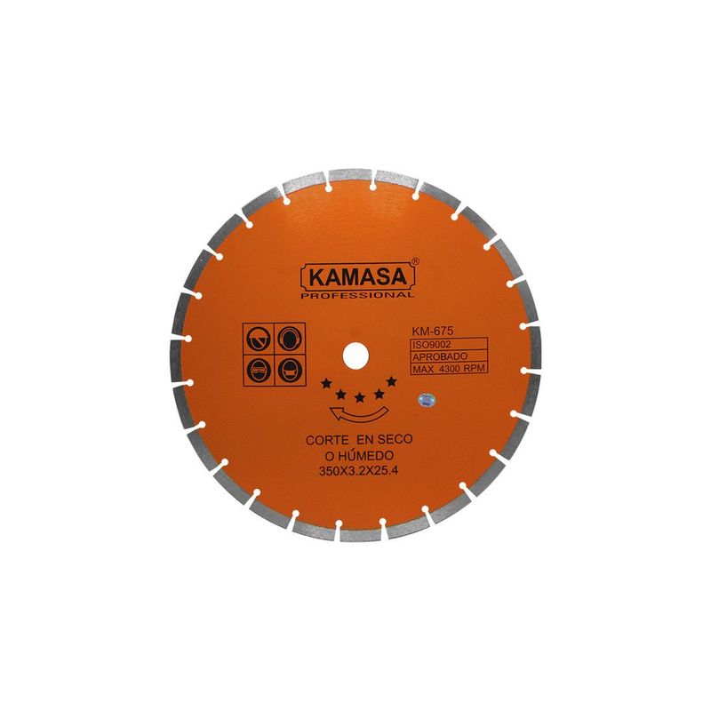 KAMASA - Disco Diamantado Segmentado 14 350 mm para Concreto Kamasa KM675