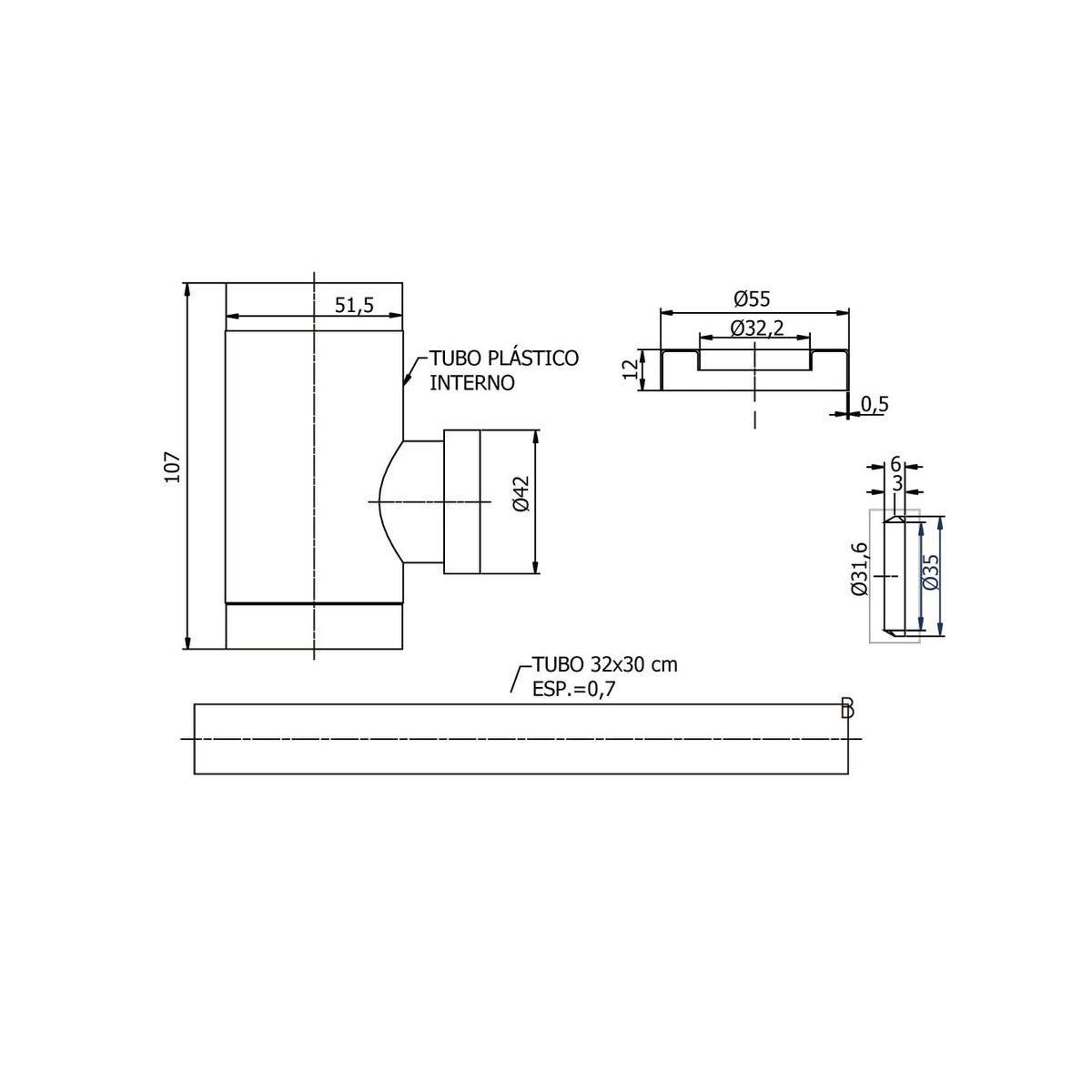 VAINSA - Trampa minimalista para lavatorio cromada Vainsa
