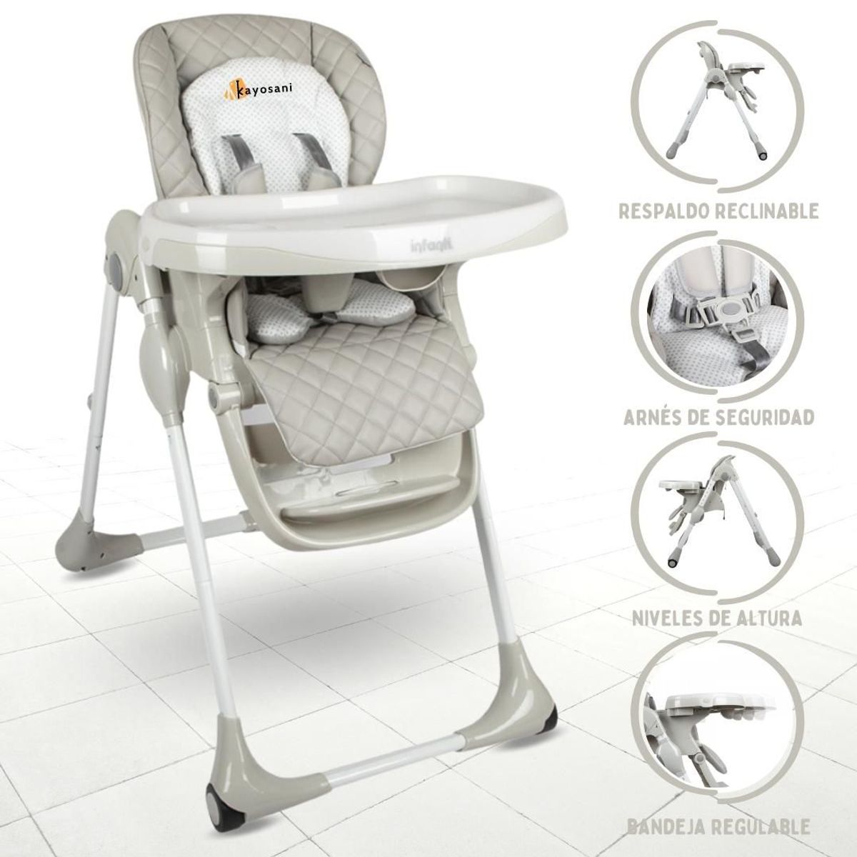 INFANTI - Silla Graduable INFANTI »HAPPY MEAL PRO» GREY