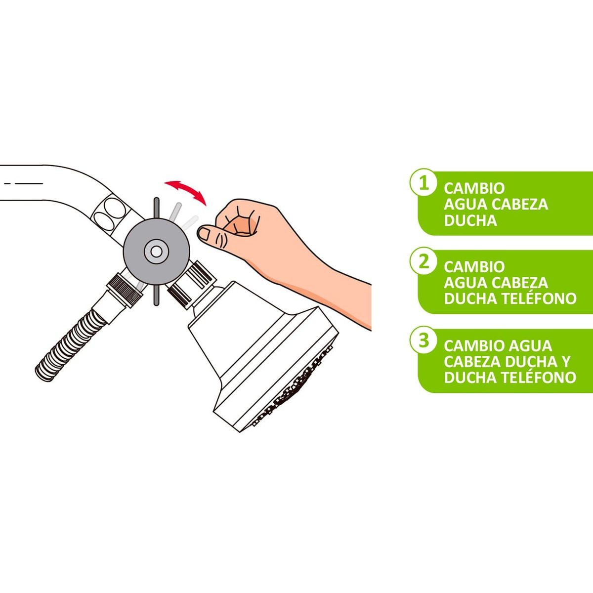 VAINSA - Válvula desviadora de ducha teléfono cromada Vainsa