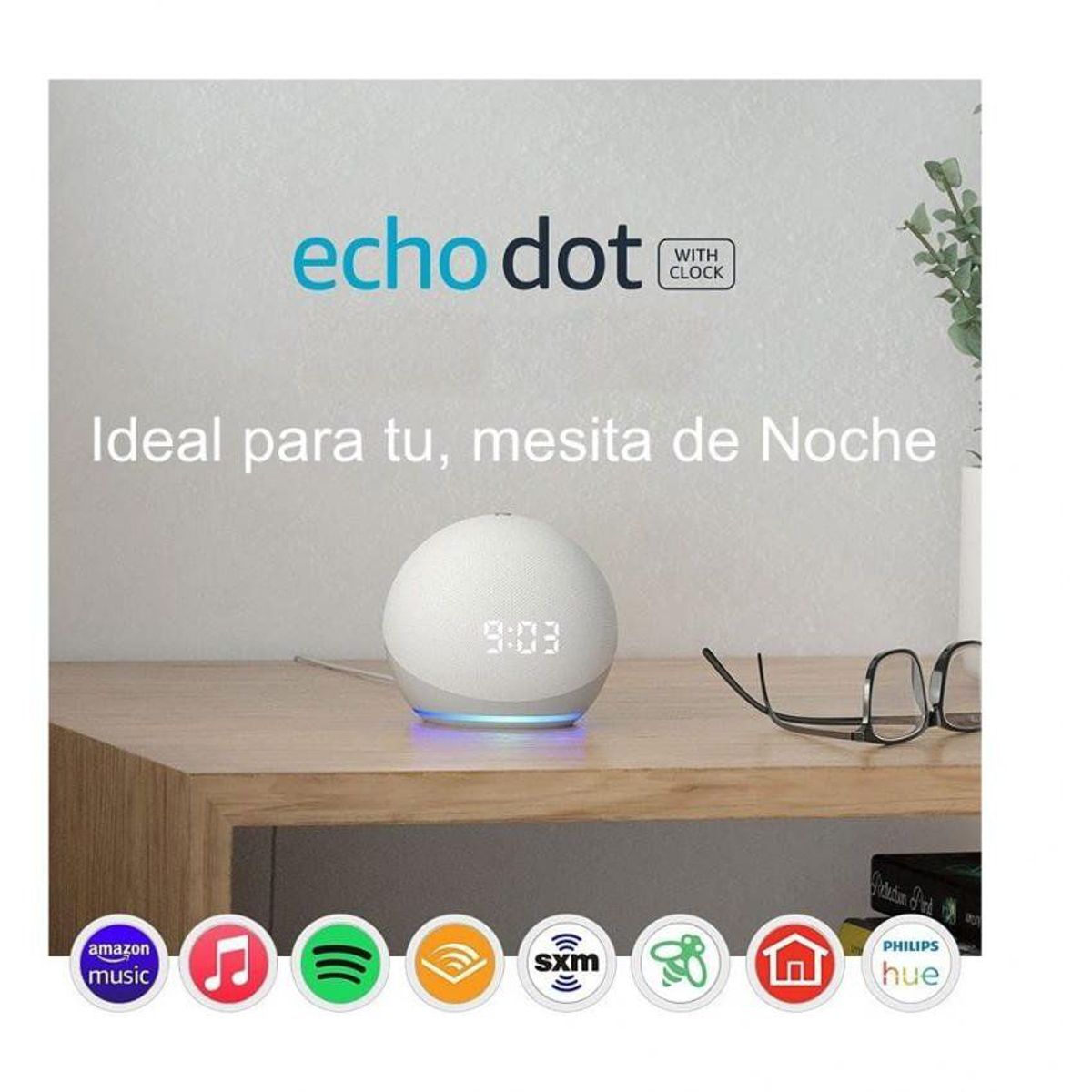AMAZON - Amazon echo dot 4ta gen con reloj altavoz alexa - blanco