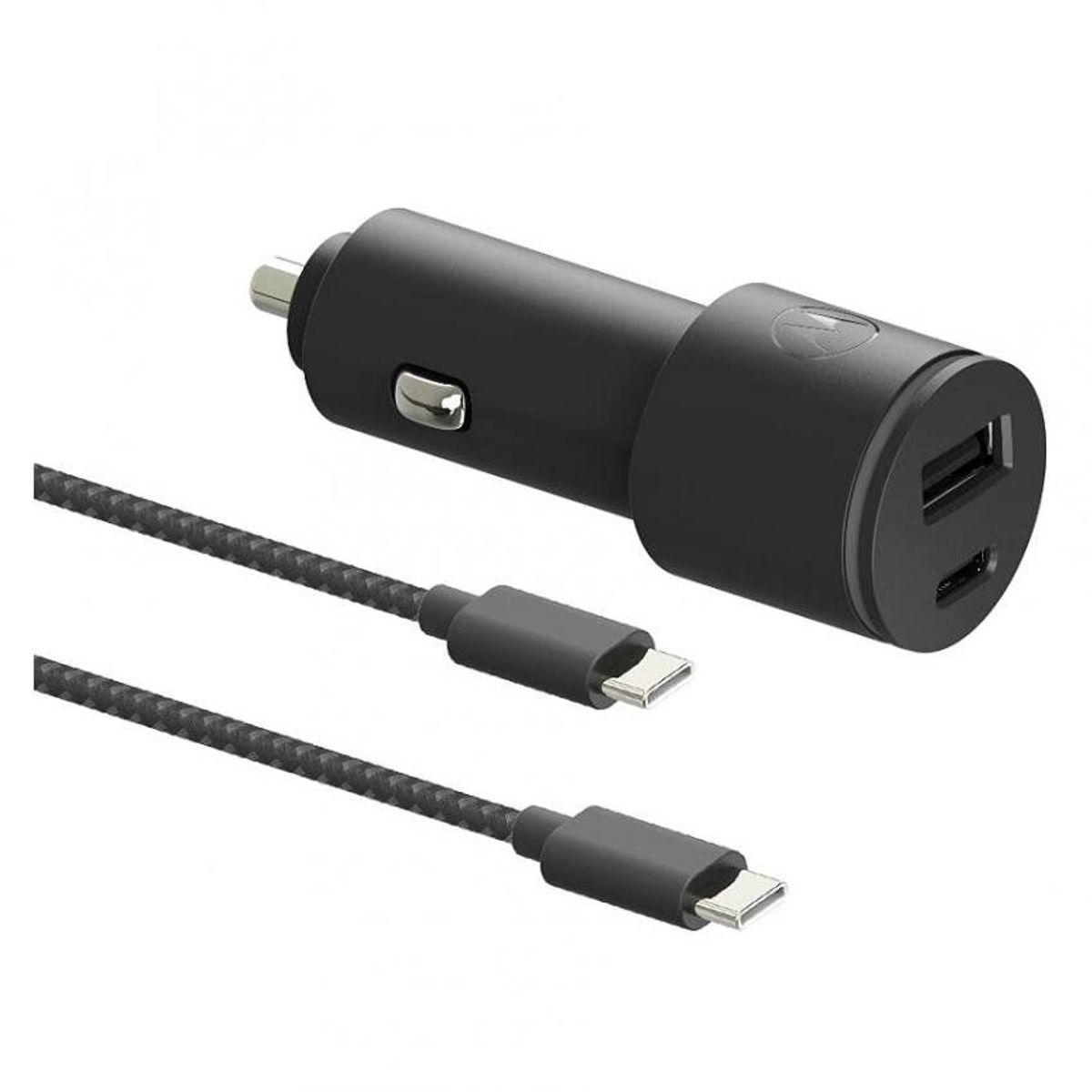 MOTOROLA - Motorola - turbo power 45w duo cargador de auto - cable usb-c - negro