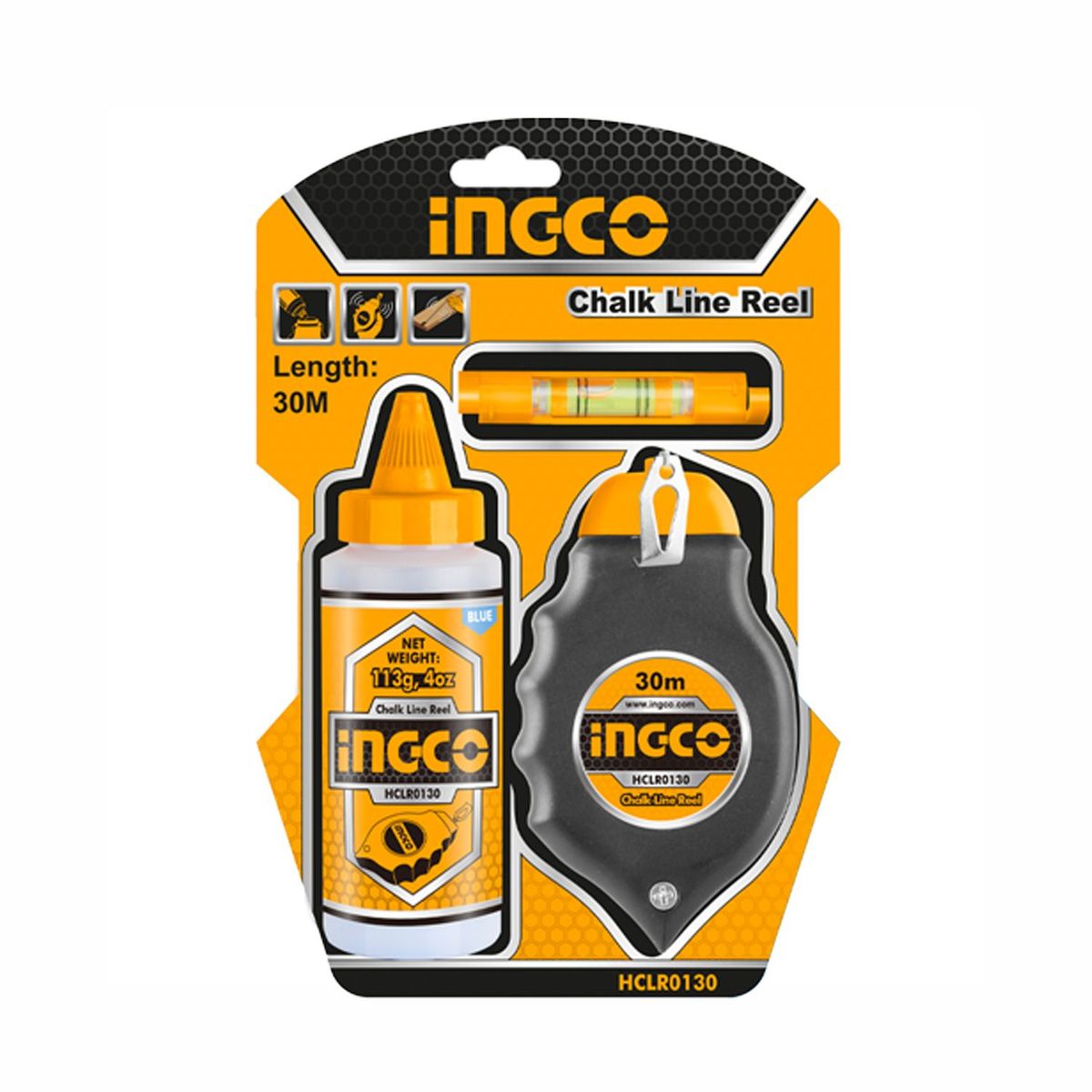 INGCO TOOLS - TRAZADORA DE LINEAS 30M CHOCLA TIRA LINEA ALBAÑILERÍA INGCO - HCLR0130