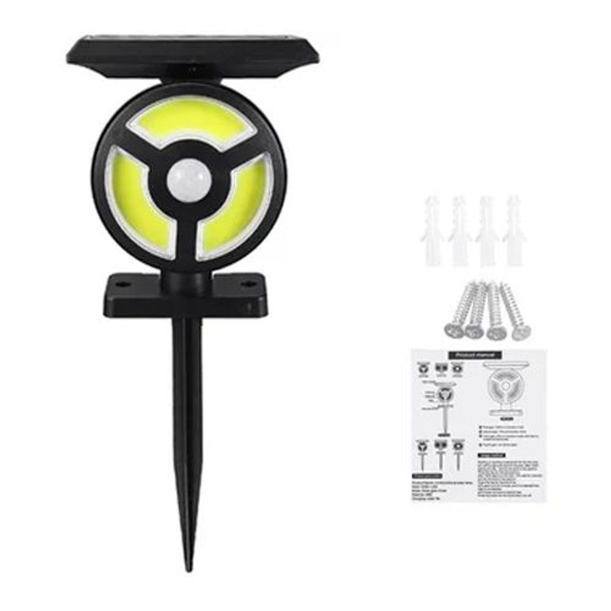 SEISA - Lampara Foco Luz Led con Panel Solar para Jardin Patio Exterior