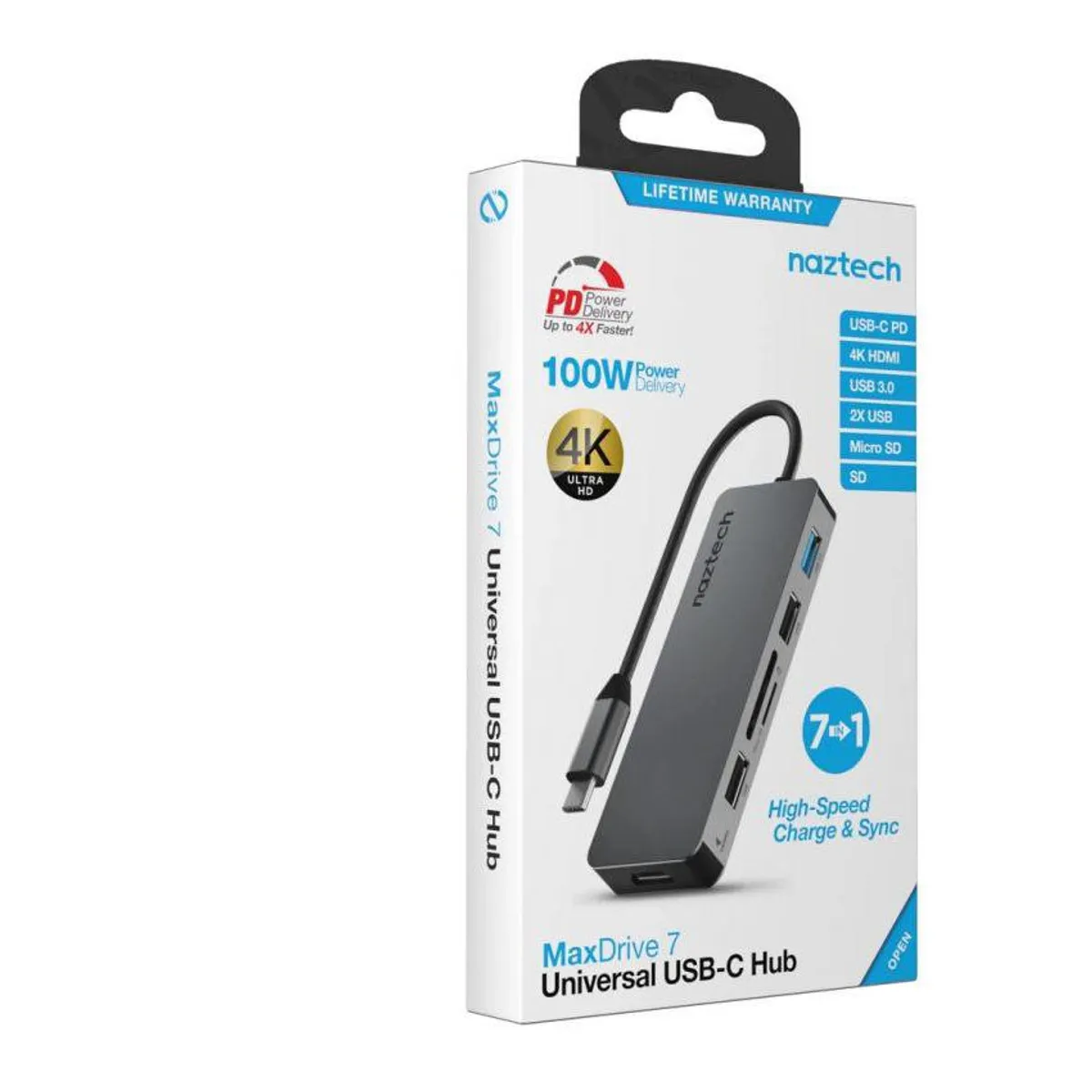 NAZTECH - CARGADOR NAZTECH UNIVERSAL USB-C PD 100W - MAX DRIVE 7 EN 1