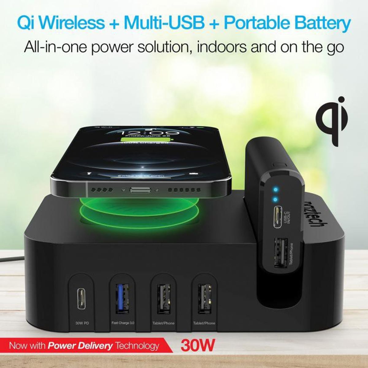 NAZTECH - Naztech - Charging Station Pro 4000mAh - Multi-USB Ports - Power Bank