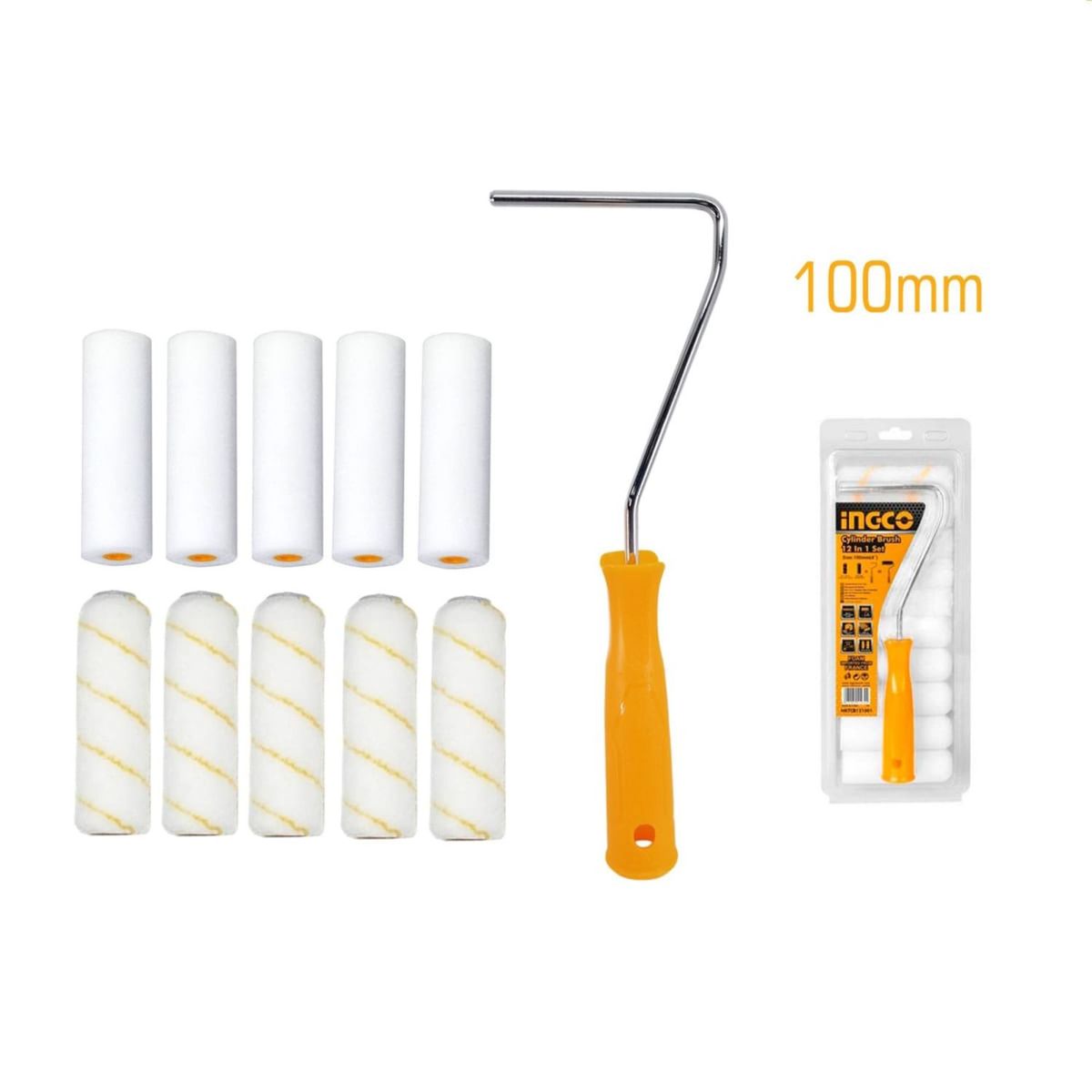 INGCO TOOLS - MINI SET PARA PINTAR RODILLO 12 EN 1 + REPUESTO INGCO - HKTCB121001