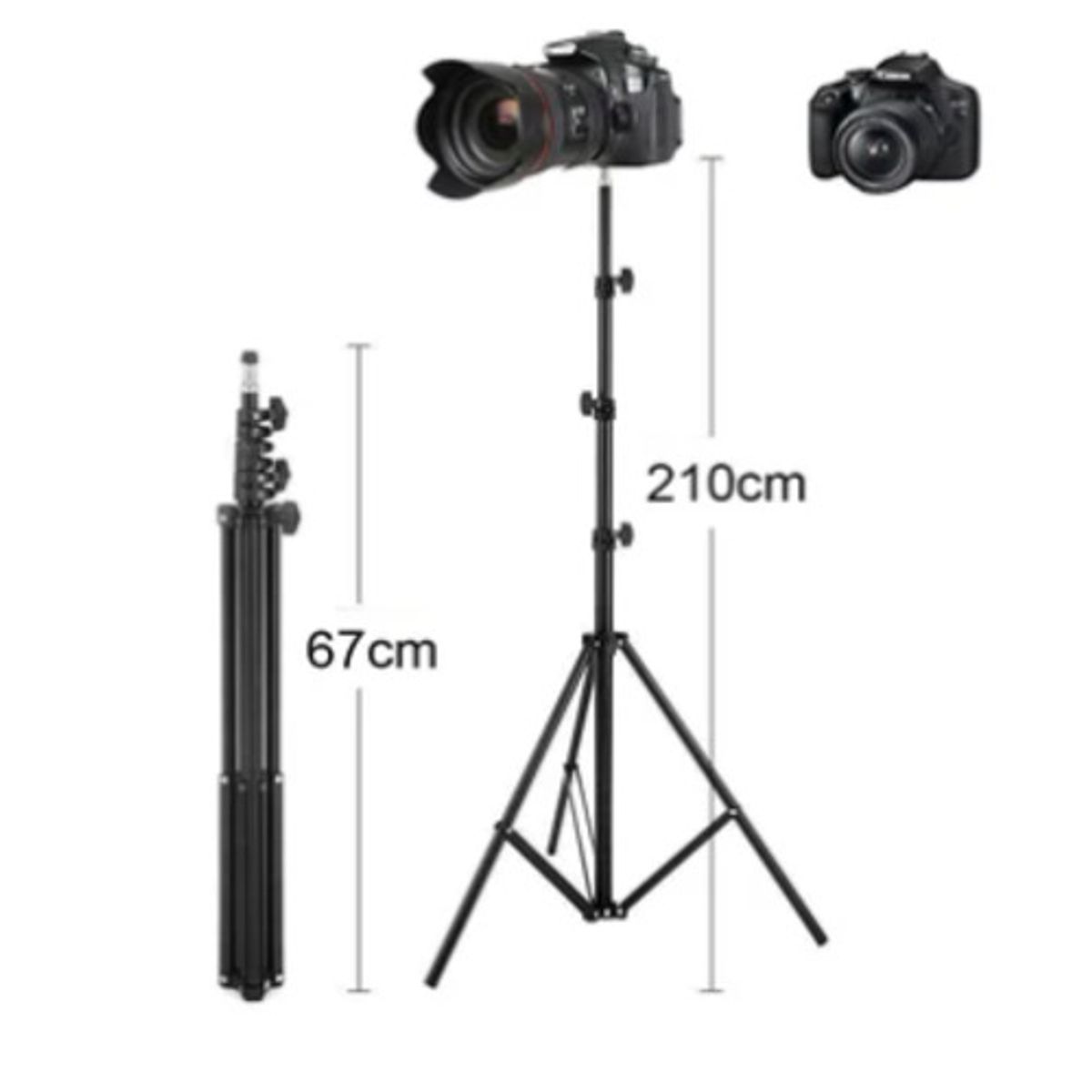 GENERICO - Trípode Parante 2.10 Metros Regulable Para Cámaras Foto Video Tiktok