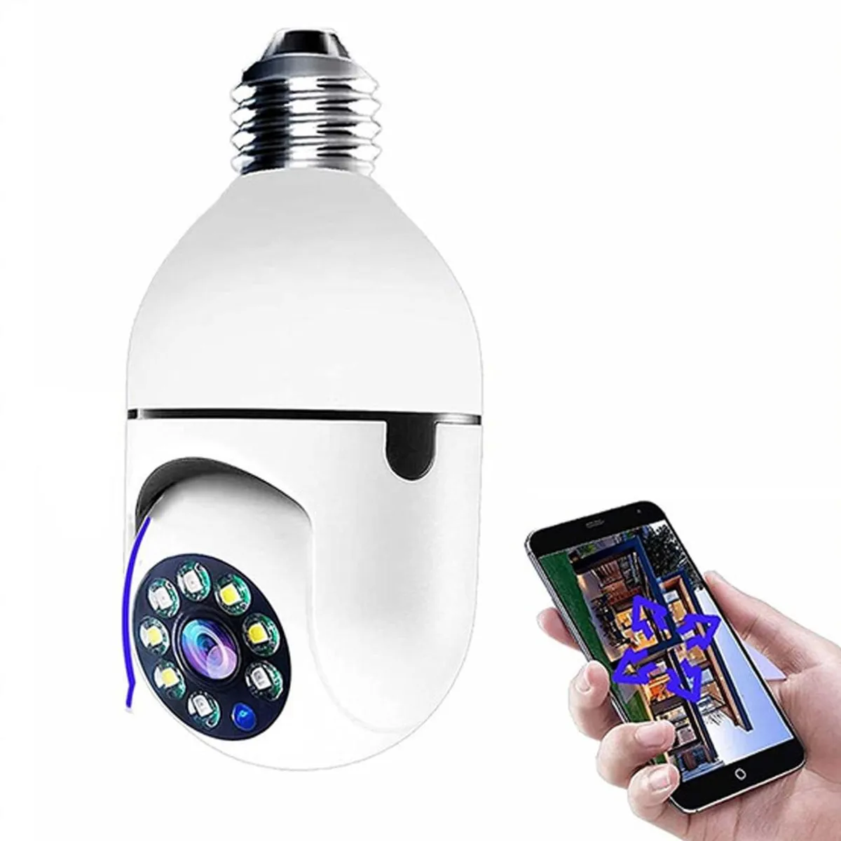 SEISA - Camara De Seguridad con Forma de Foco Inteligente Con Vision Nocturna