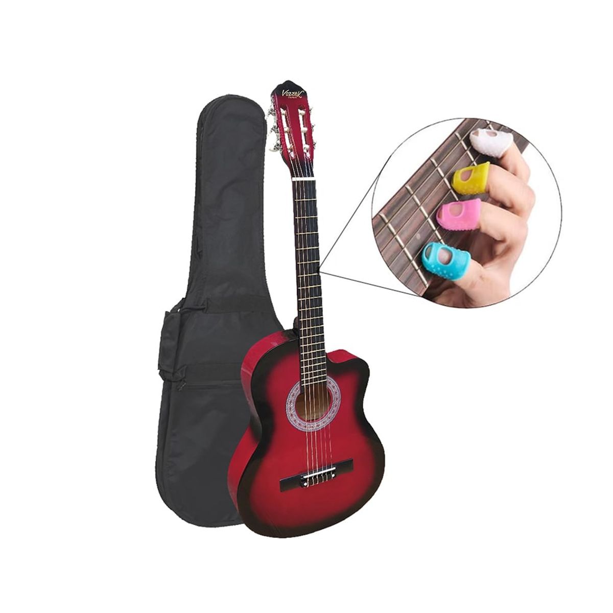 VOZZEX - VOZZEX GUITARRA ACUSTICA NYLON ROJA