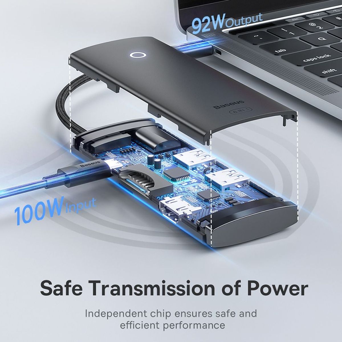 BASEUS - Lectora Baseus - Docking Station Type C 6 en 1
