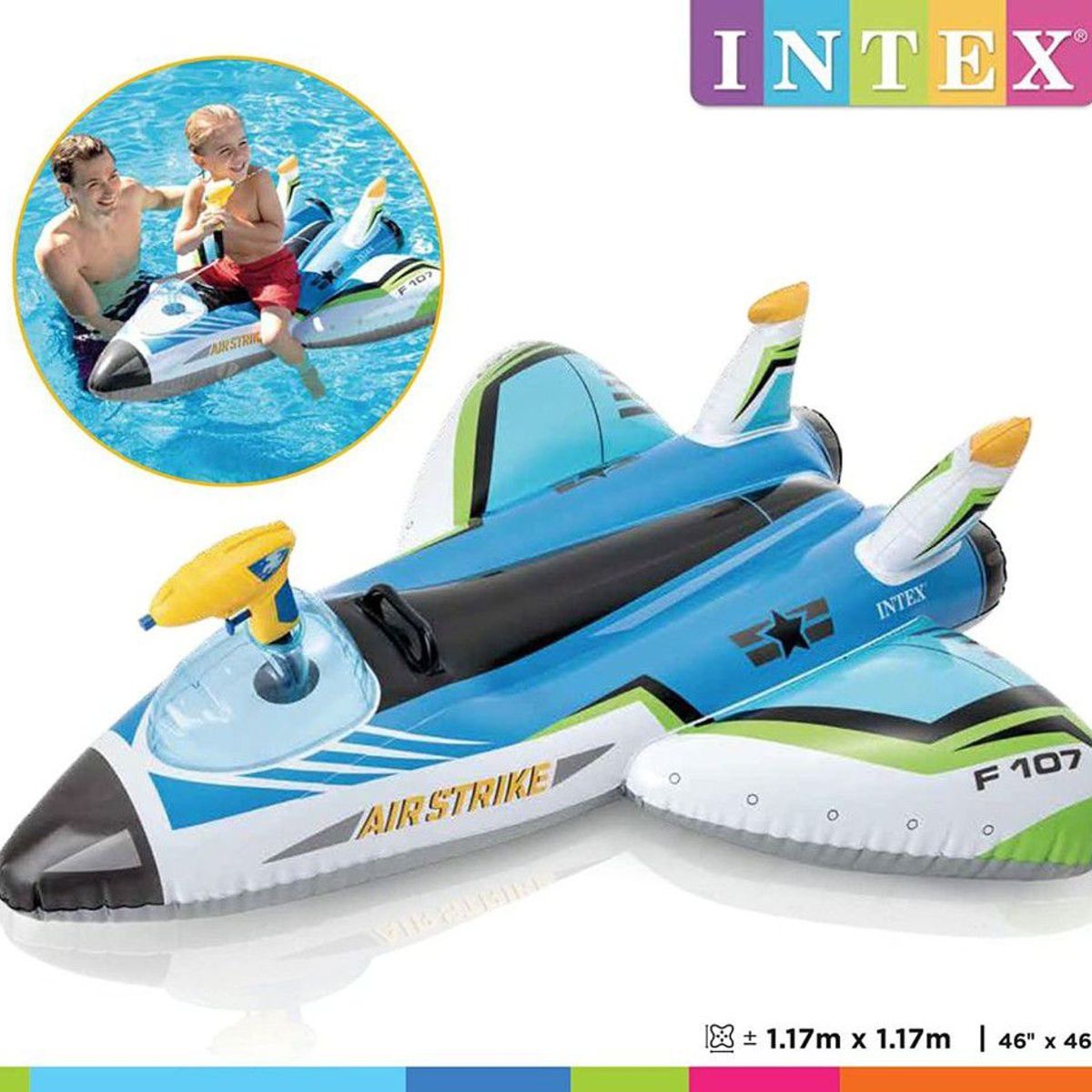 INTEX - INTEX - Flotador inflable Avión con pistola de agua