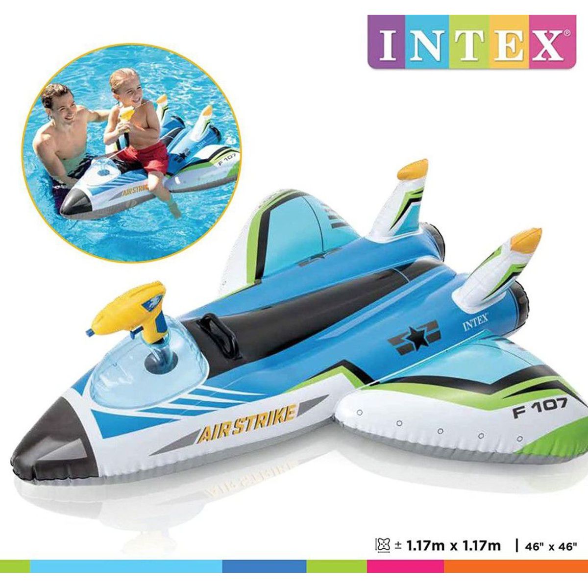 INTEX - INTEX - Flotador inflable Avión con pistola de agua