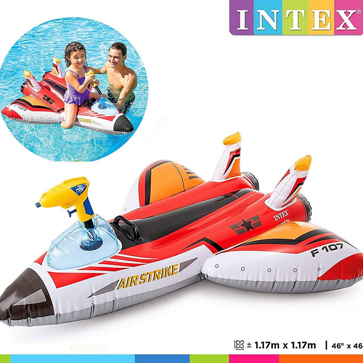 INTEX - INTEX - Flotador inflable Avión con pistola de agua