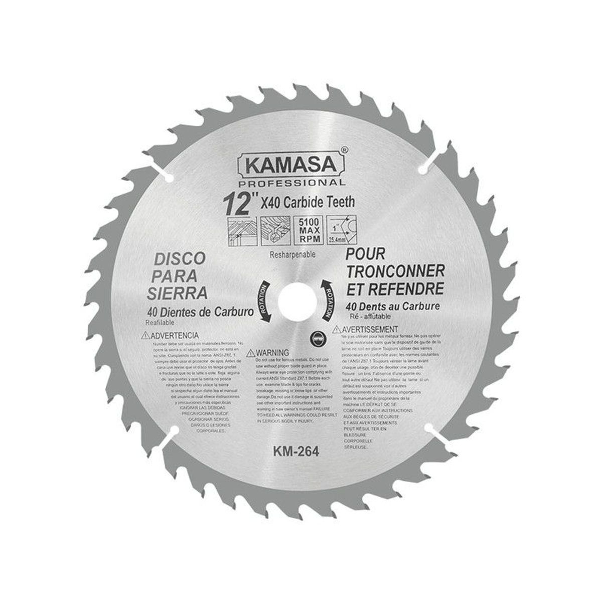 KAMASA - DISCO PARA SIERRA 12X40T