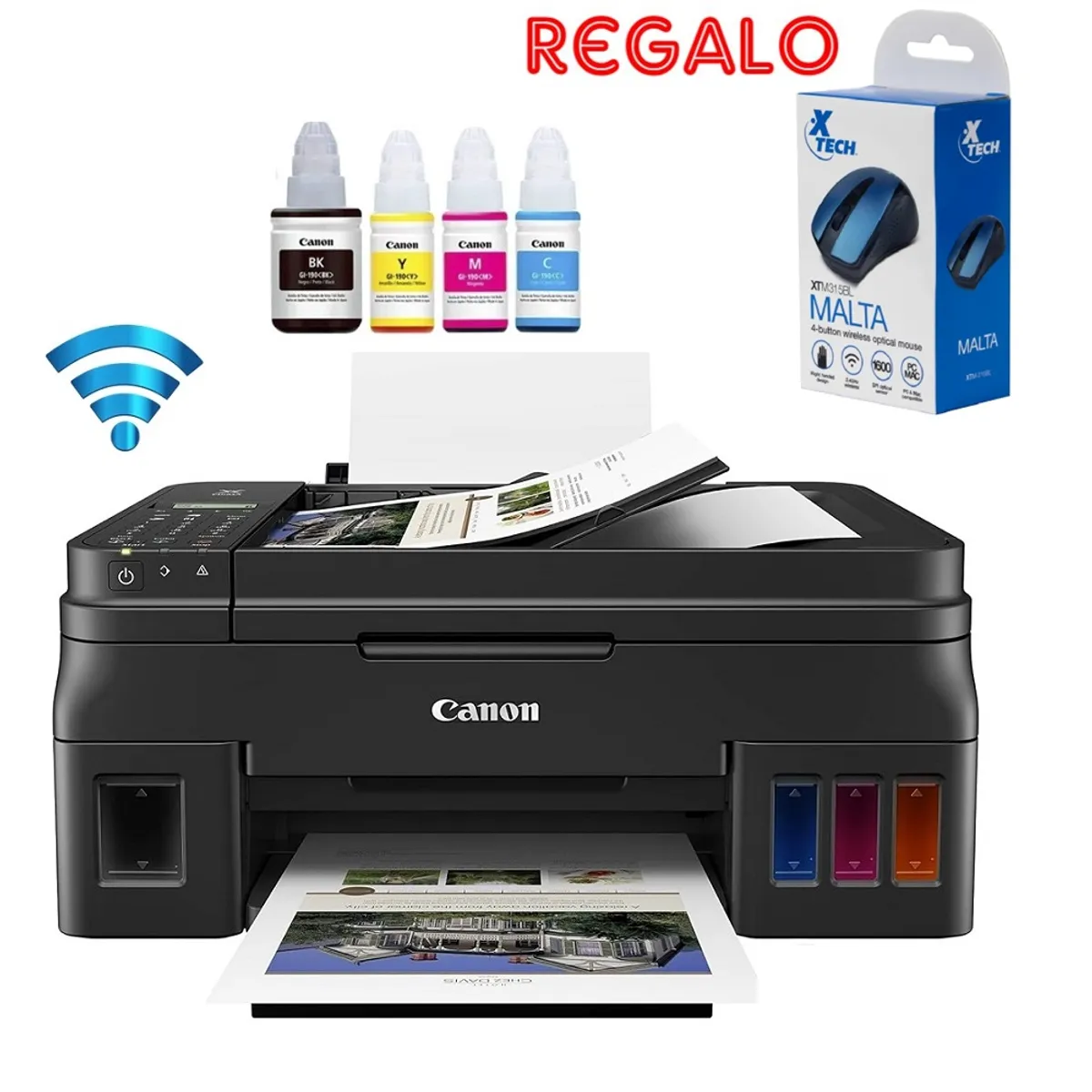 CANON - Impresora Canon Pixma G4110 Imprime Escanea Copya Fax USB Wi-Fi