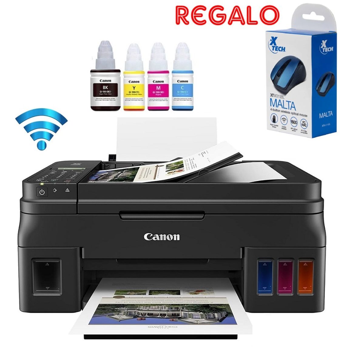 CANON - Impresora Canon Pixma G4110 Imprime Escanea Copya Fax USB Wi-Fi