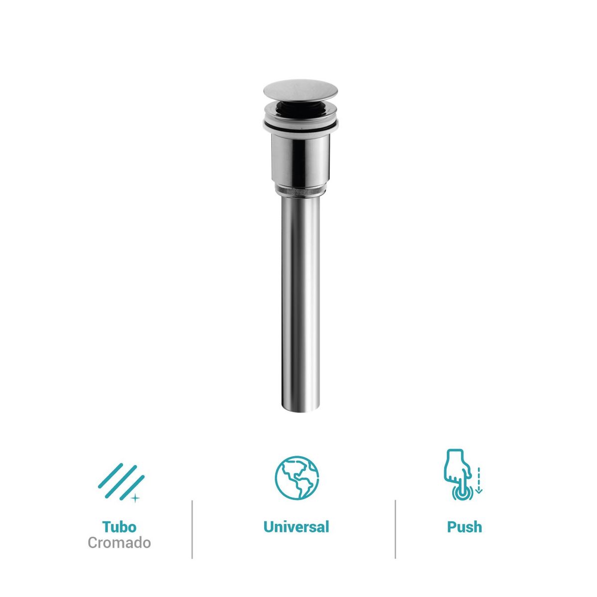 ITALGRIF - Desagüe push de 1 1/4" x 10" (3,18 cm x 25 cm) universal Italgrif