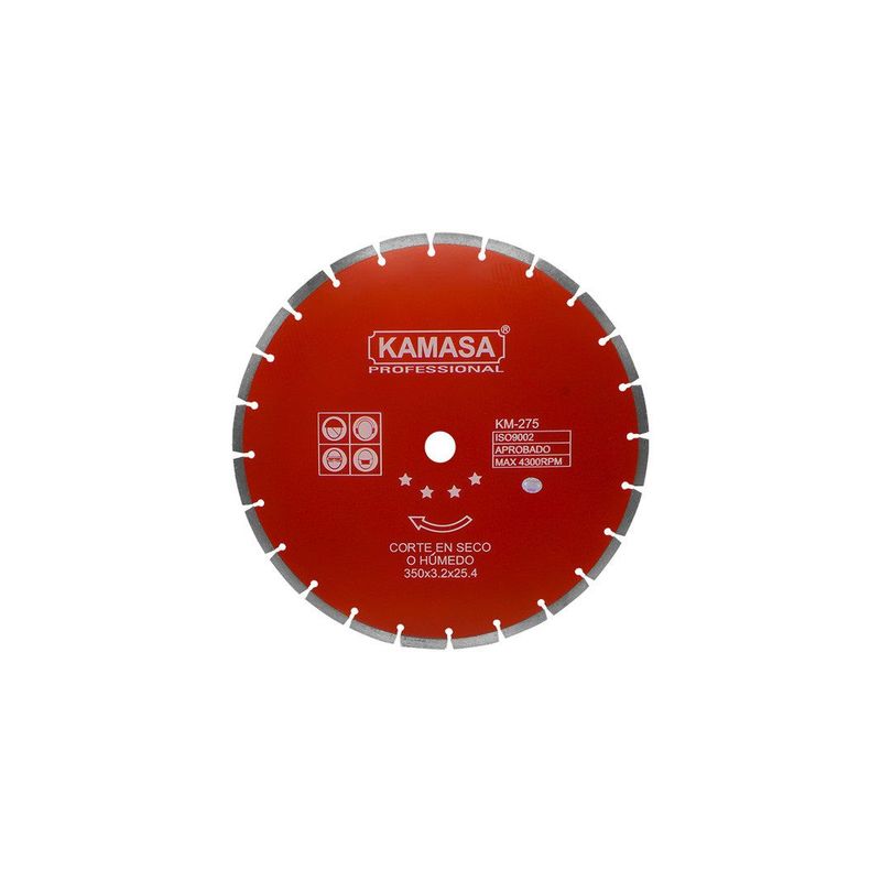 KAMASA - Disco Diamantado Segmentado 14 350 mm para Concreto Kamasa KM275