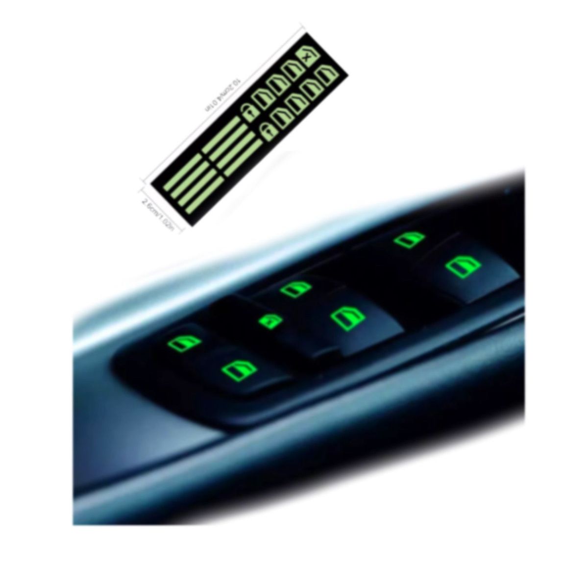 GENERICO - Pegatina Sticker luminoso para mando de puerta - Verde