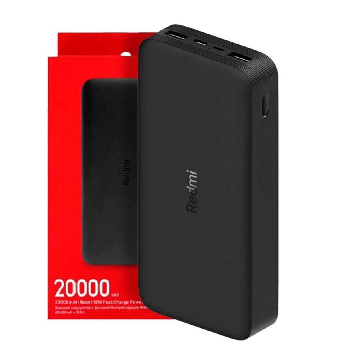 XIAOMI - Power Bank Xiaomi Redmi 20000mAh Carga Rápida 18W Tipo C