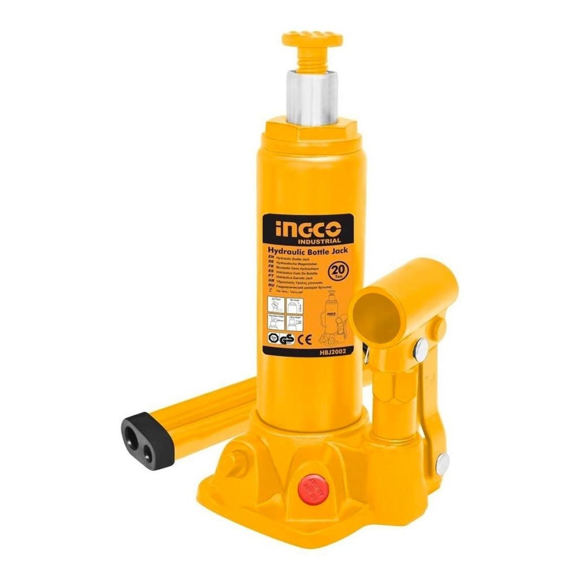 INGCO TOOLS - Gata Hidráulica Tipo Botella Ingco HBJ2002 20 Toneladas 21cm