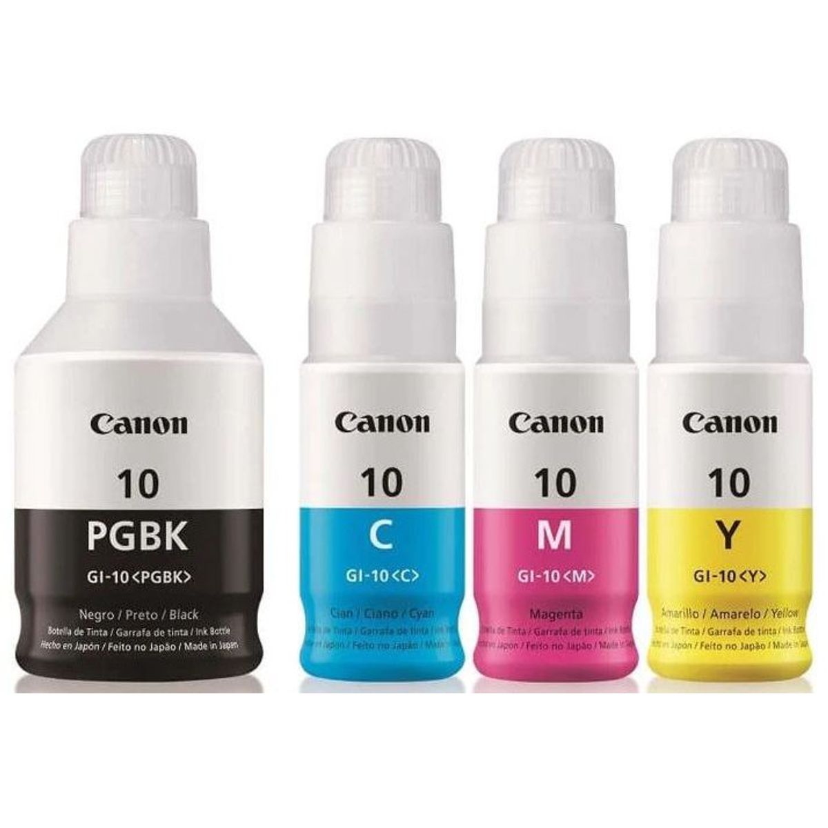 CANON - COMBO PACK x 4 TINTAS GI-10 CANON (BK, CYAN, MAGENTA, YELLOW)