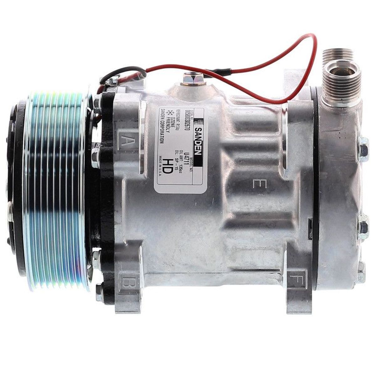 SANDEN - Compresor 7H15 8PK 12V 119MM TAPA JD (OE) 47-11 8103 SANDEN