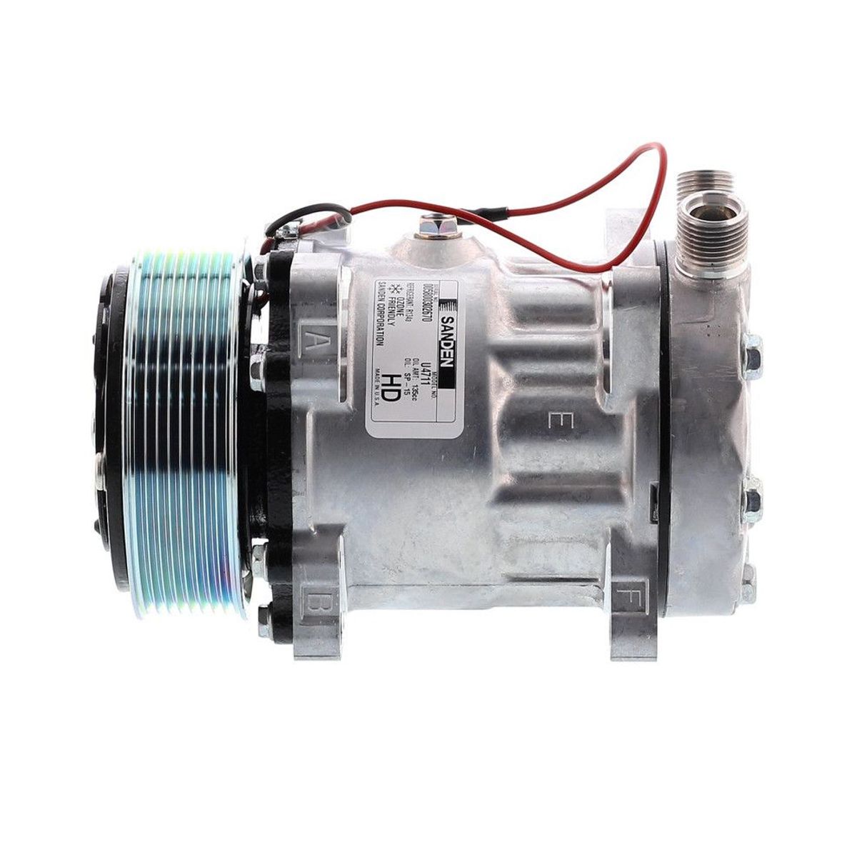SANDEN - Compresor 7H15 8PK 12V 119MM TAPA JD (OE) 47-11 8103 SANDEN