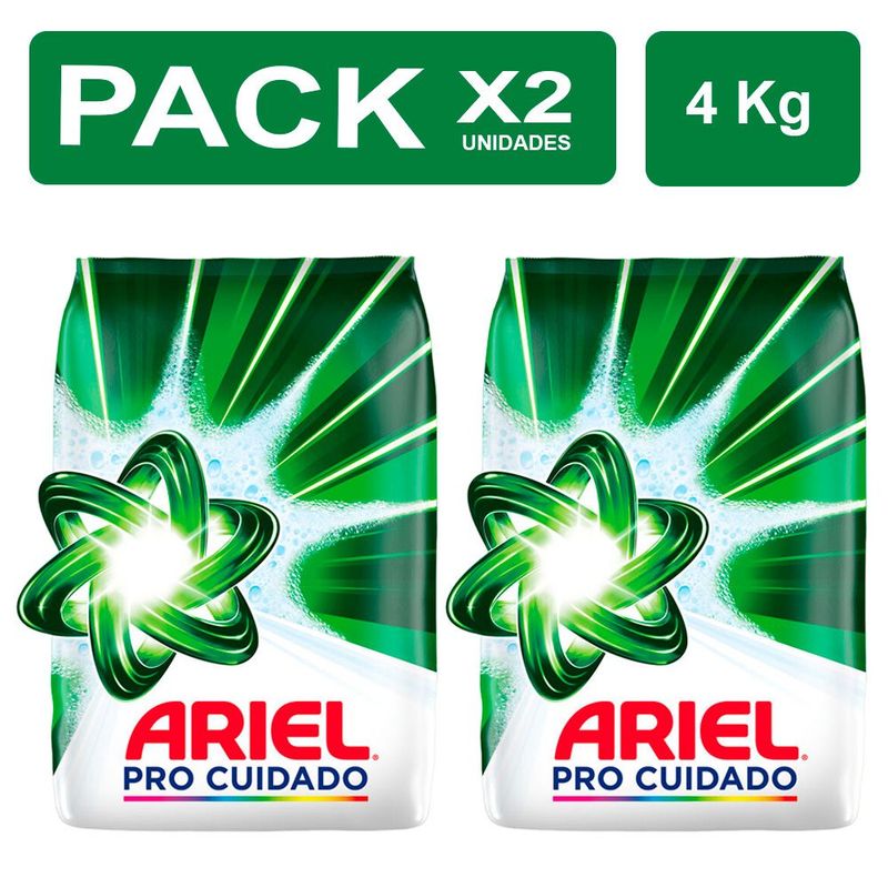 ARIEL - PackX2 Detergente en Polvo Ariel Regular 4kg