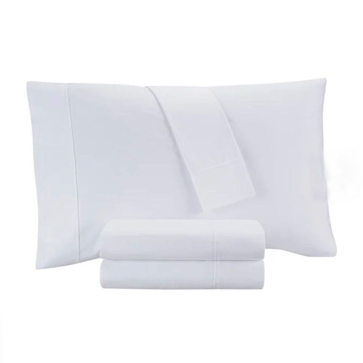 ISATEX HOME - Juego De Sábanas De Algodón Pima 200 Hilos 2 Plazas Blanco