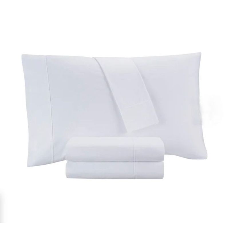 ISATEX HOME - Juego De Sábanas De Algodón Pima 200 Hilos 2 Plazas Blanco