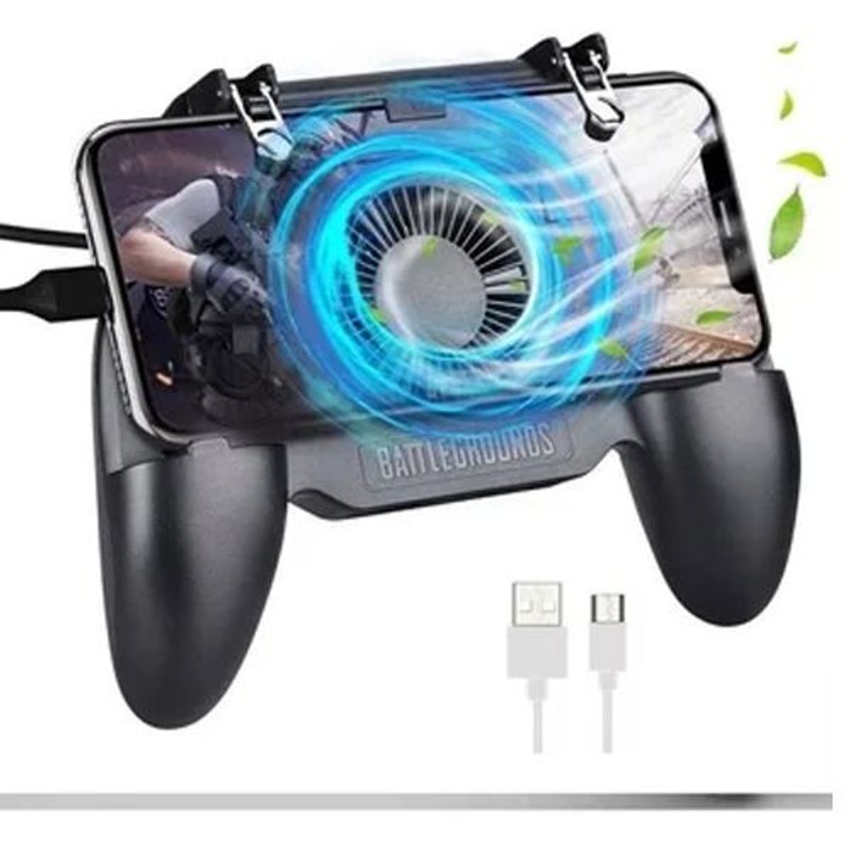 SEISA - Mando Gatillos Celular Cooler RECARGABLE USB -PUBG FORNITE FREEFIRE