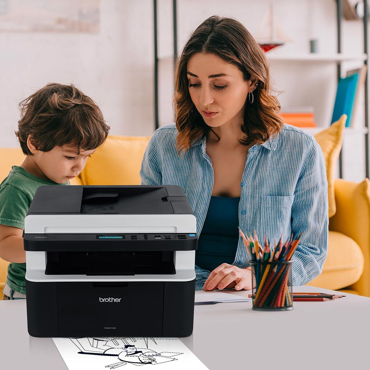 BROTHER - Impresora Brother DCP 1617NW -Wifi Laser Multifuncional Monocromatica