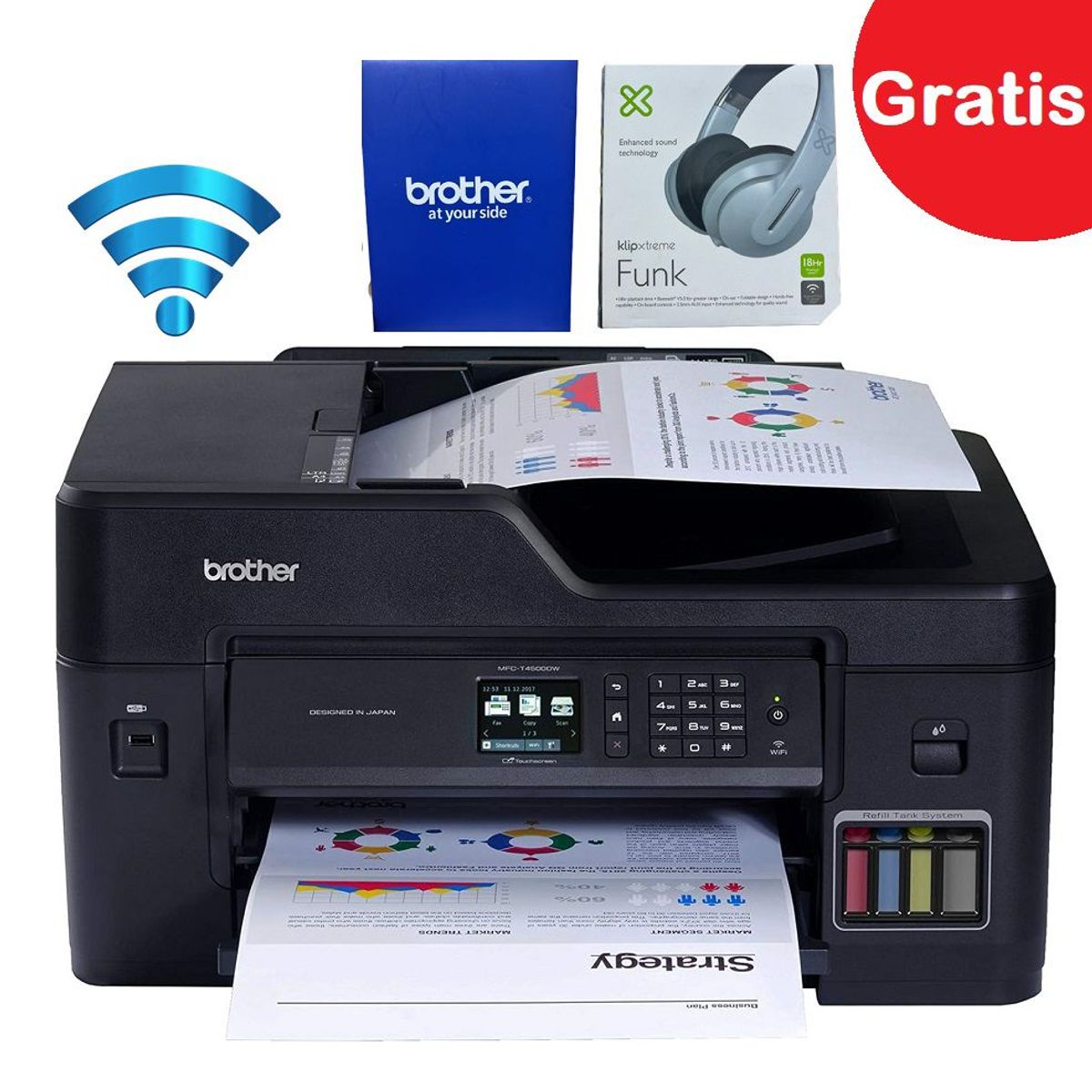 BROTHER - Impresora Brother MFC-T4500DW A3 Multifuncional Wifi ADF ETHERNET