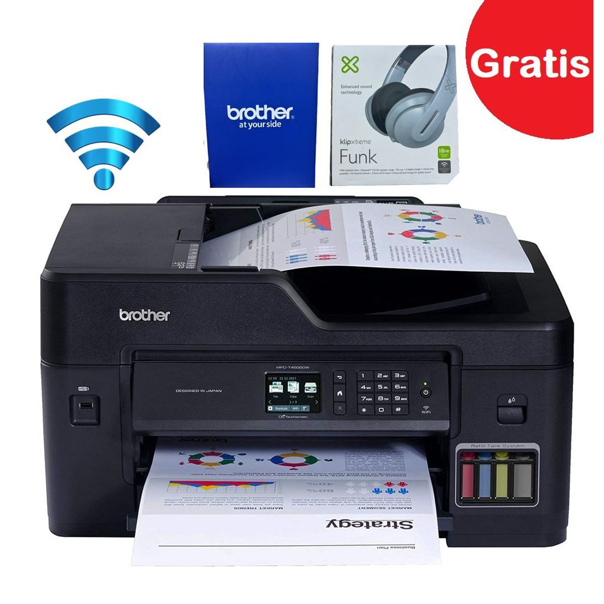 BROTHER - Impresora Brother MFC-T4500DW A3 Multifuncional Wifi ADF ETHERNET