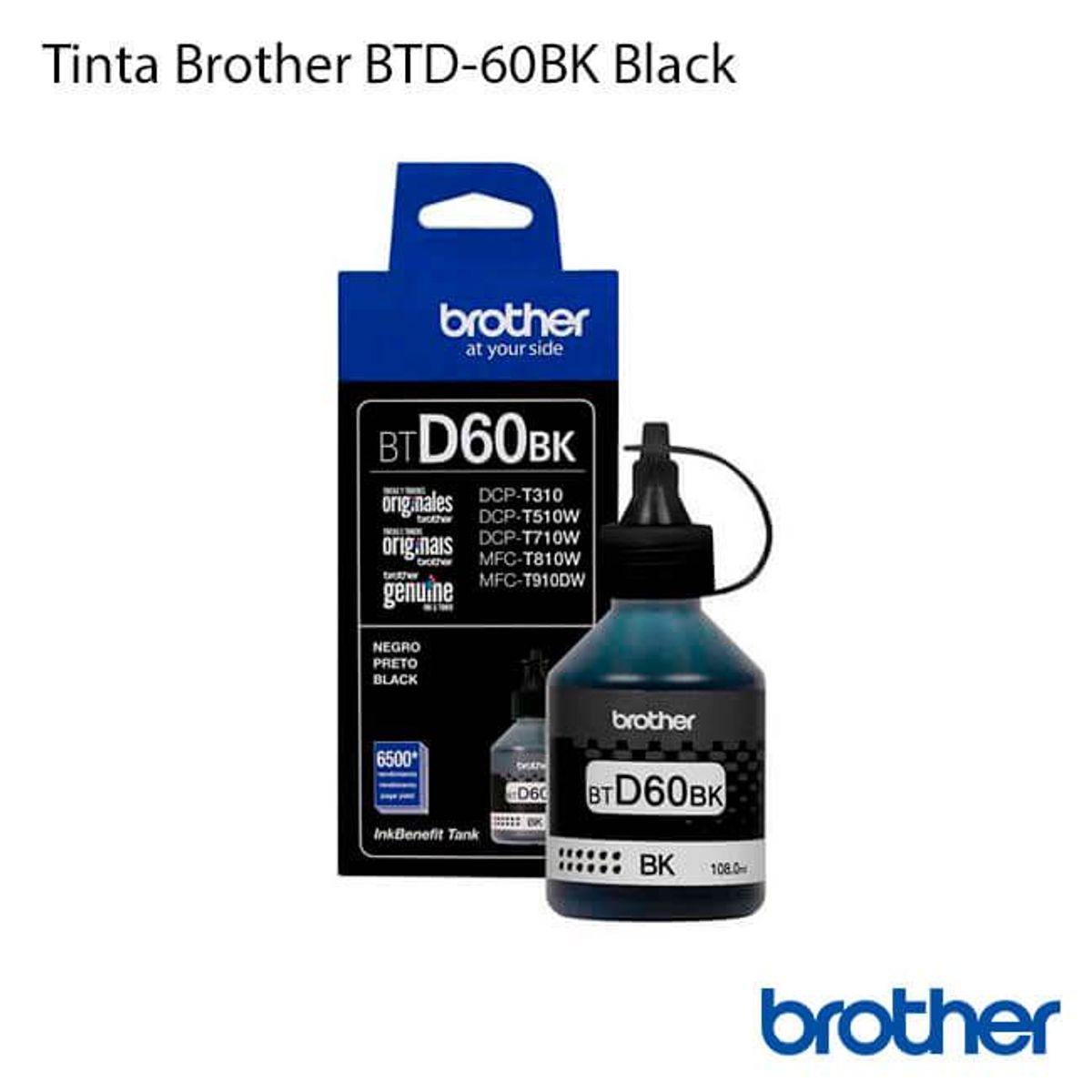 BROTHER - Botella de tinta Brother Btd 60bk Negro