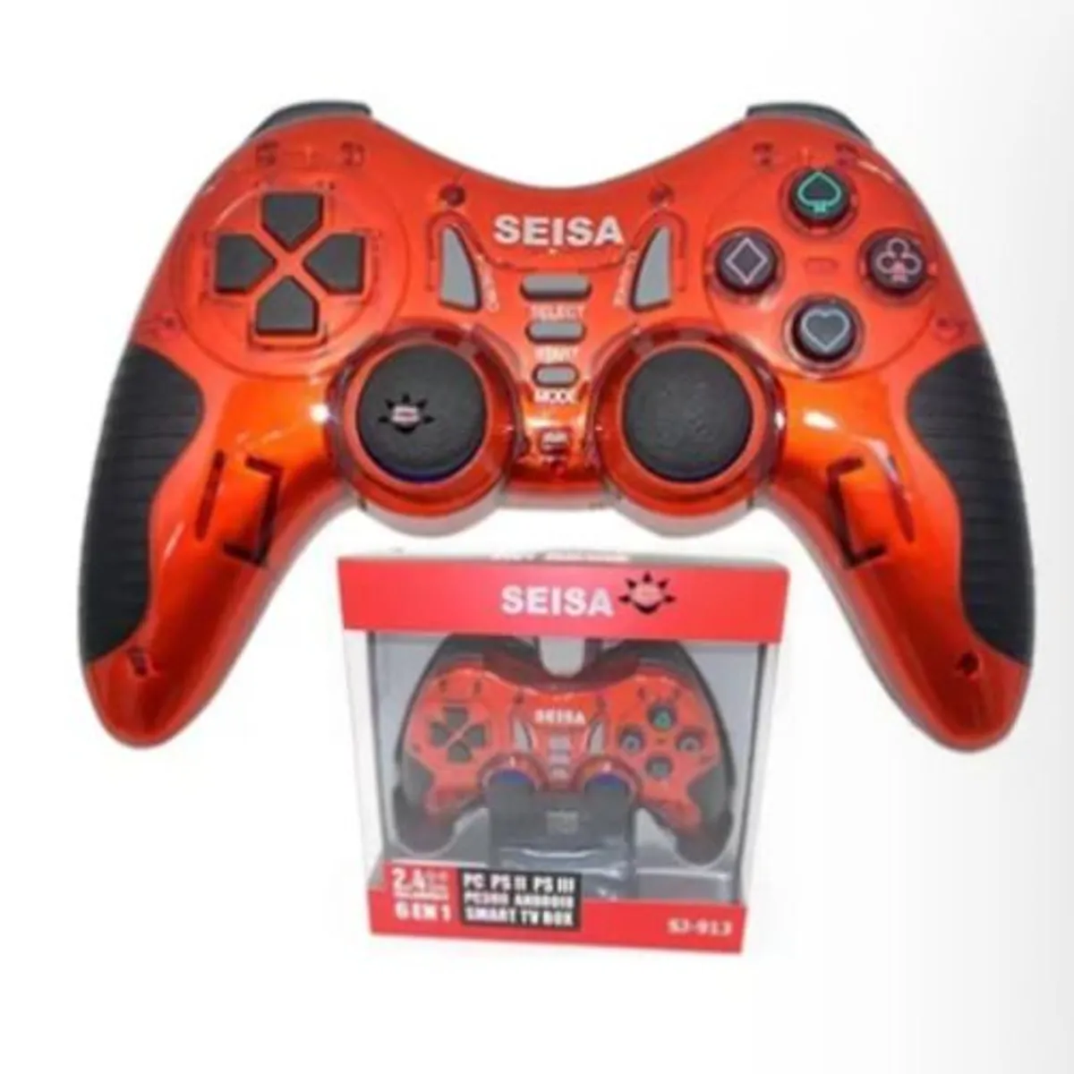 SEISA - Mando Inalámbrico para PC PS2 PS3 Xbox Android Tv Box - Rojo