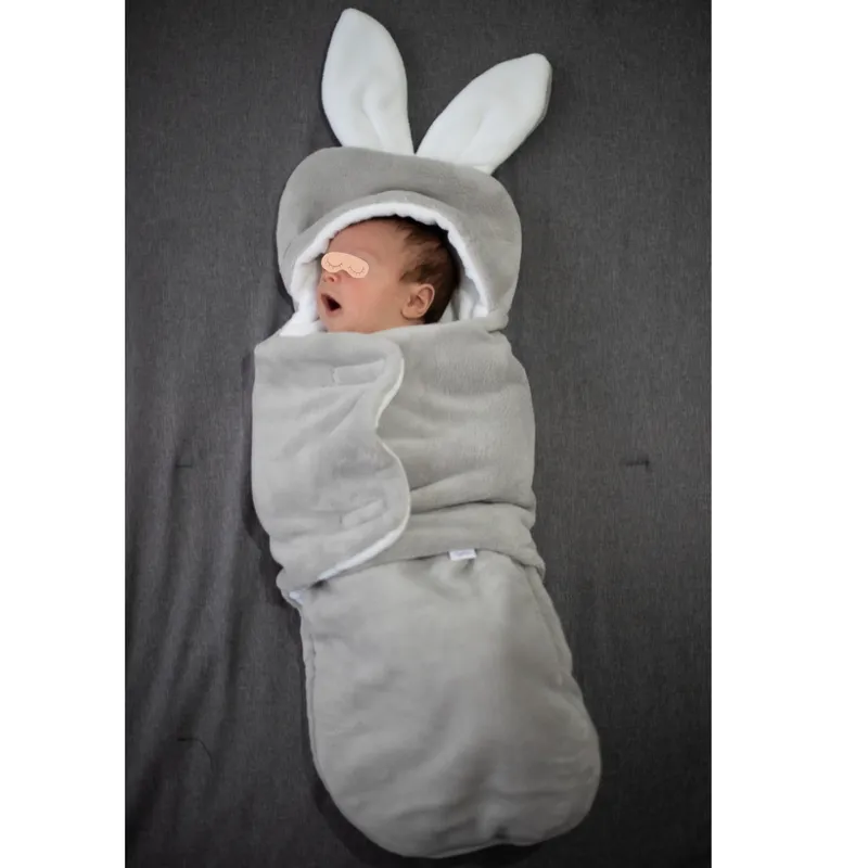 GENERICO - Manta abrigadora con saquito de dormir para bebé Gris